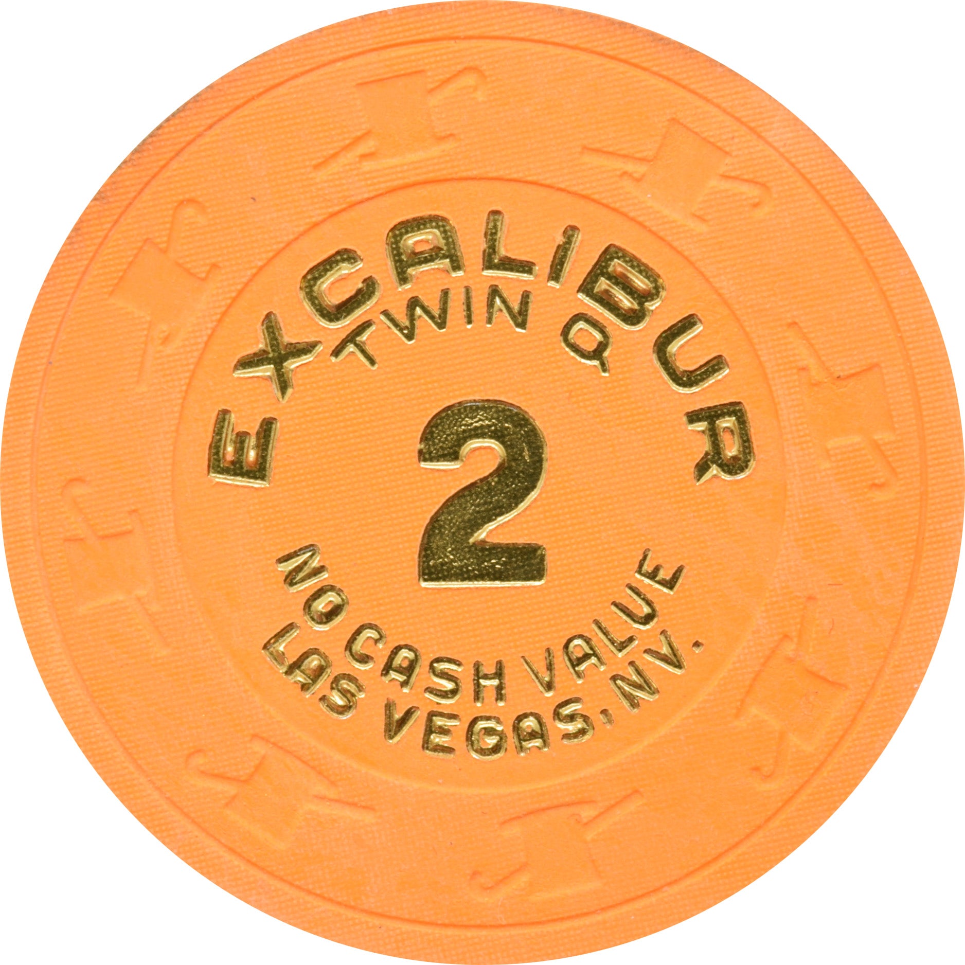 Excalibur Casino Las Vegas Nevada 2 Twin Q Chip 1990s