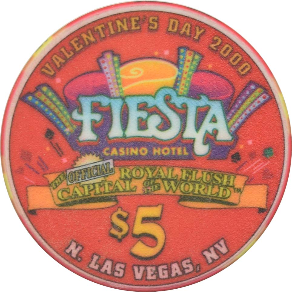 Fiesta Casino North Las Vegas Nevada $5 Valentine's Day Chip 2000
