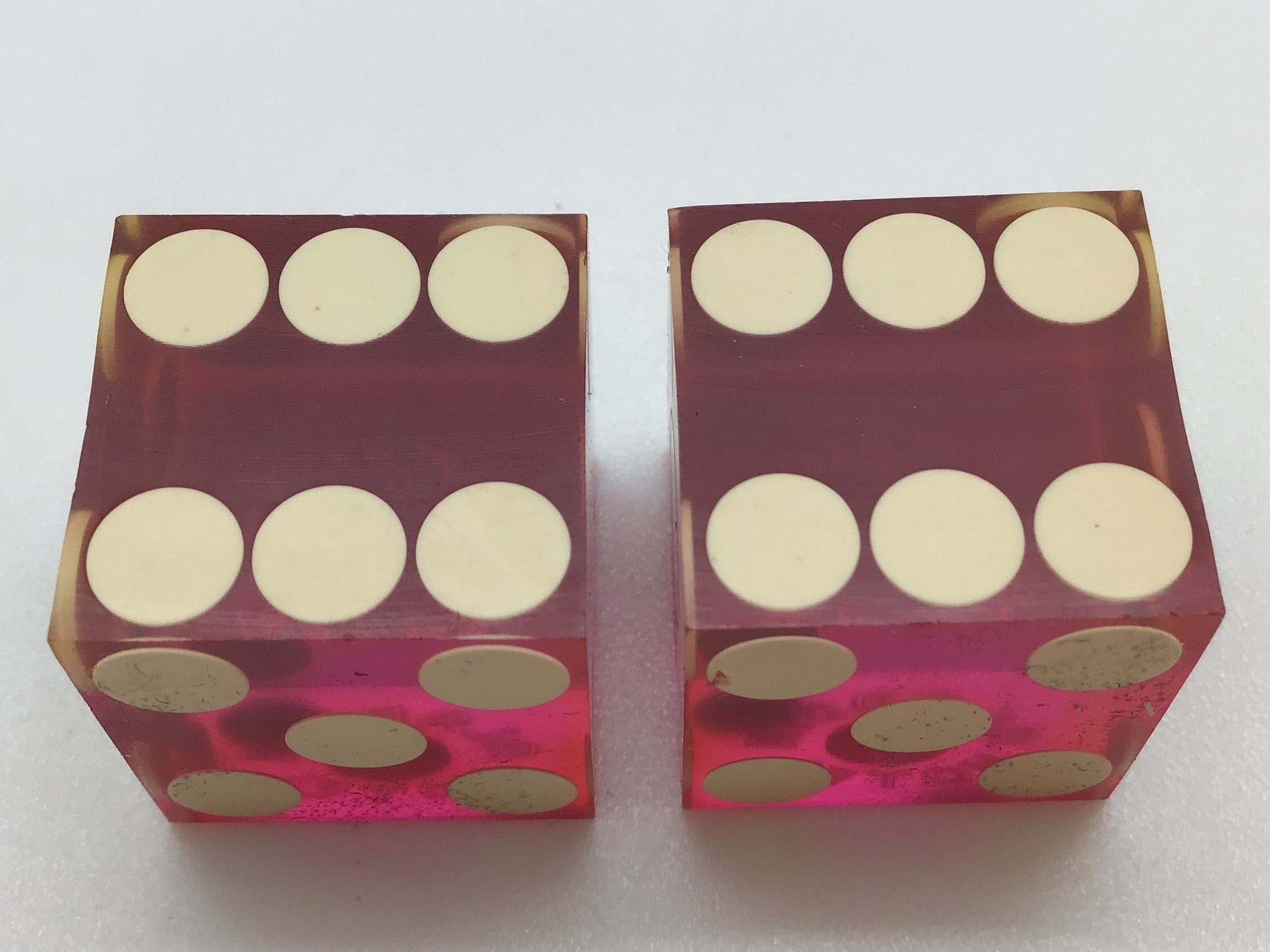 Aladdin Hotel Las Vegas Red Dice Pair Marked Vintage