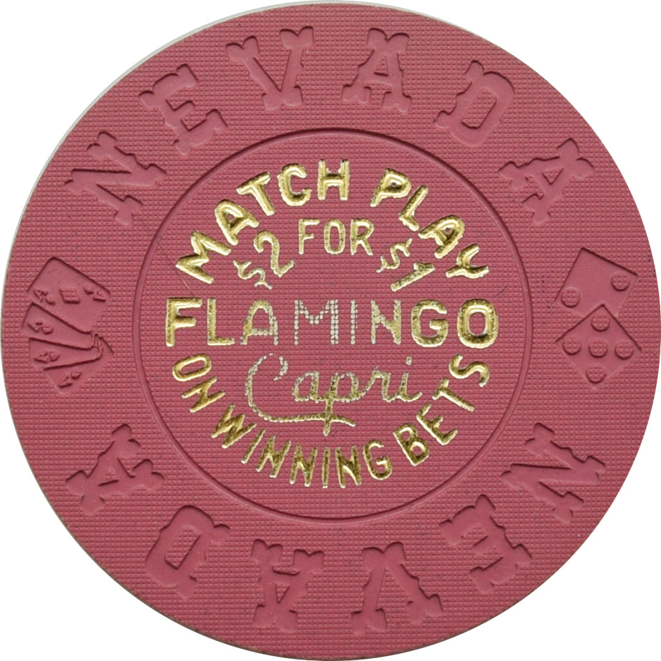 Flamingo Capri Casino Las Vegas Nevada Match Play Fuchsia Chip 1980s