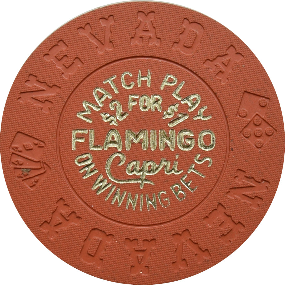 Flamingo Capri Casino Las Vegas Nevada Match Play Orange Chip 1970s