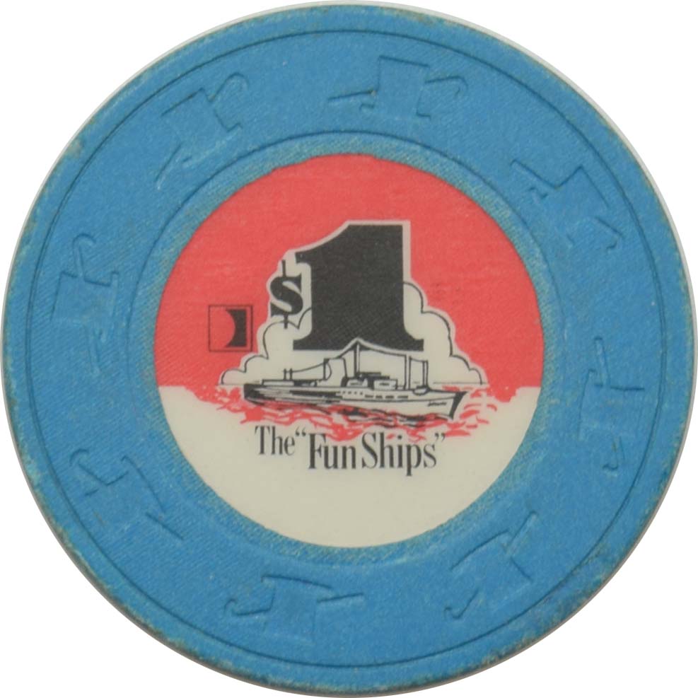 The FunShips Cruise Lines $1 Red Sky Chip