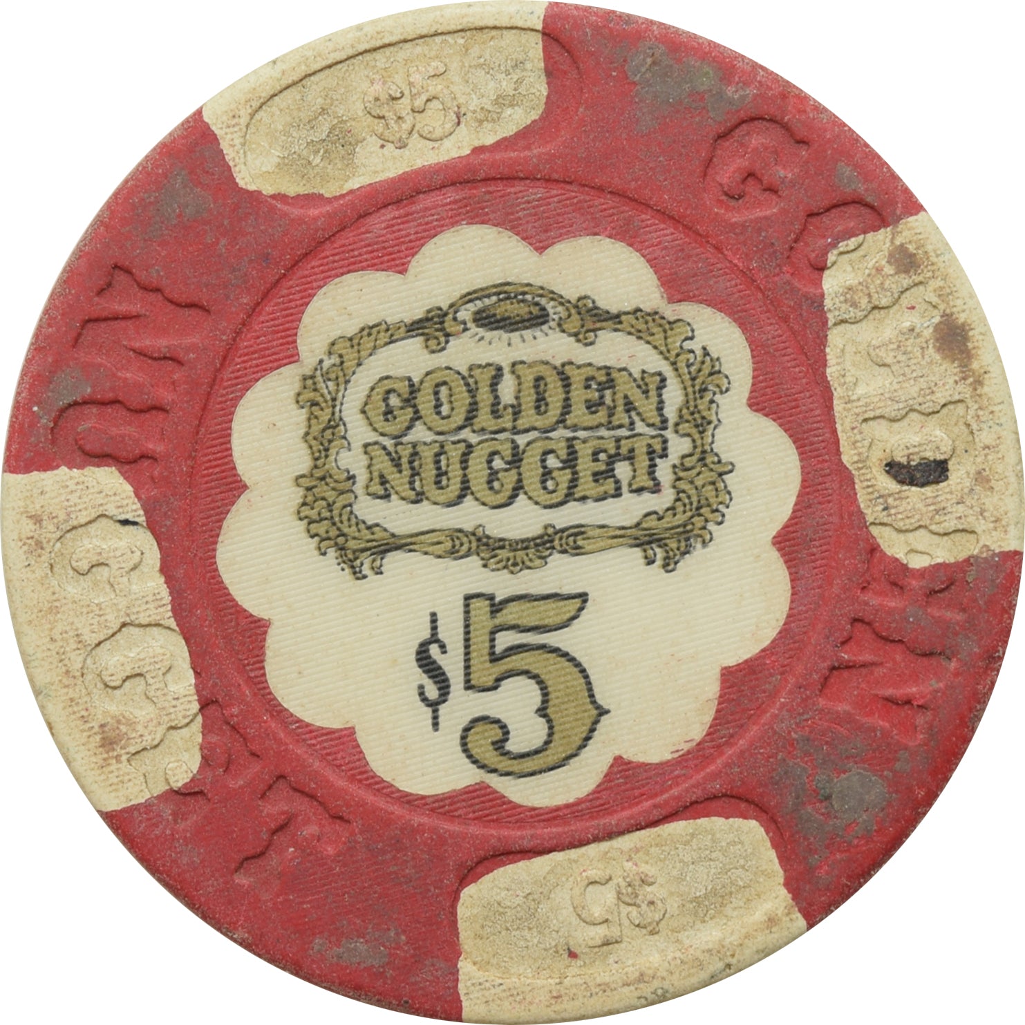 Golden Nugget Casino Atlantic City New Jersey $5 Chip