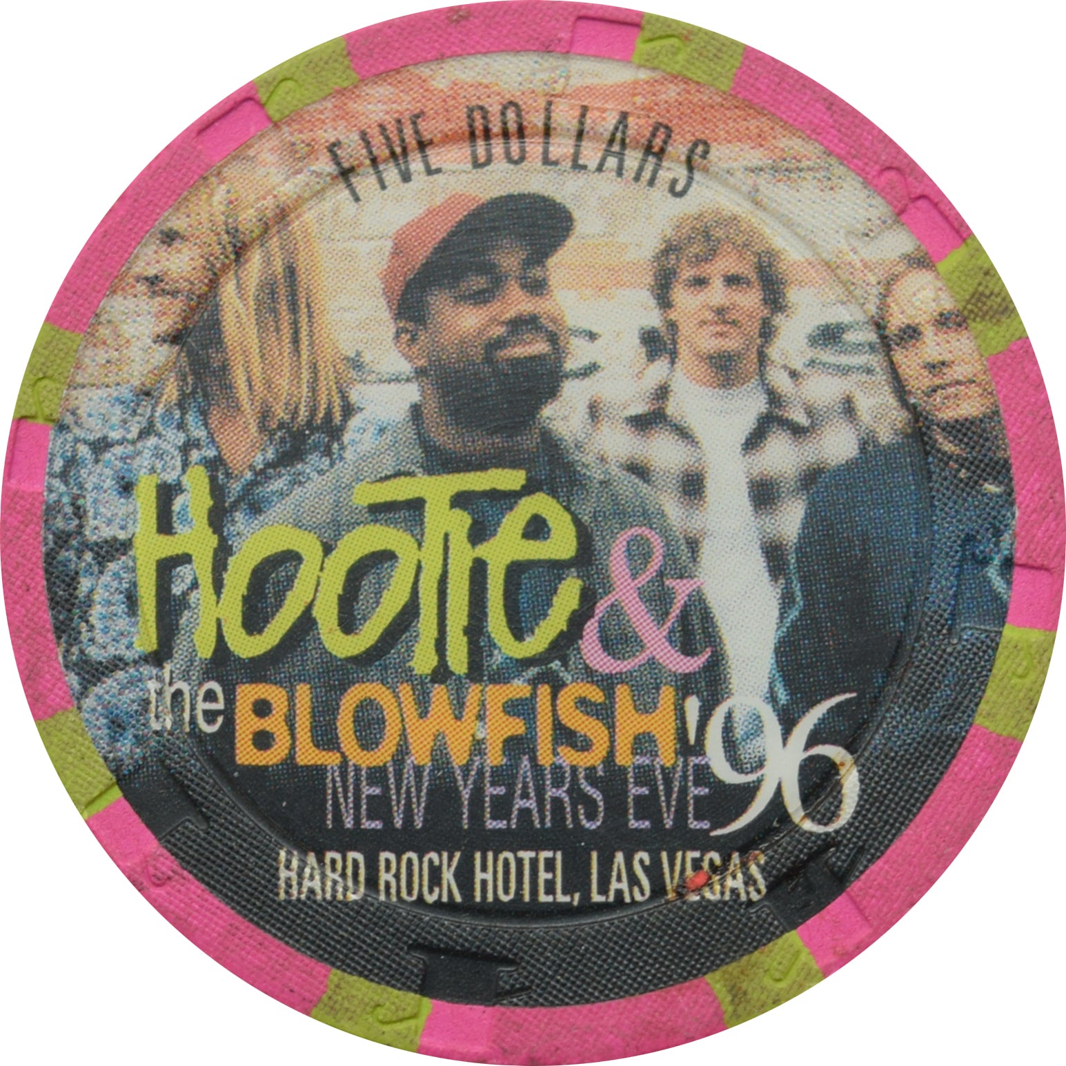 Hard Rock Casino Las Vegas Nevada $5 Chip Hootie & The Blowfish 1996
