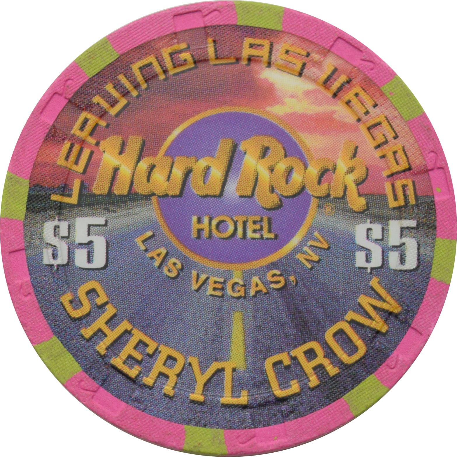 Hard Rock Casino Las Vegas Nevada $5 Chip Sheryl Crow 1996