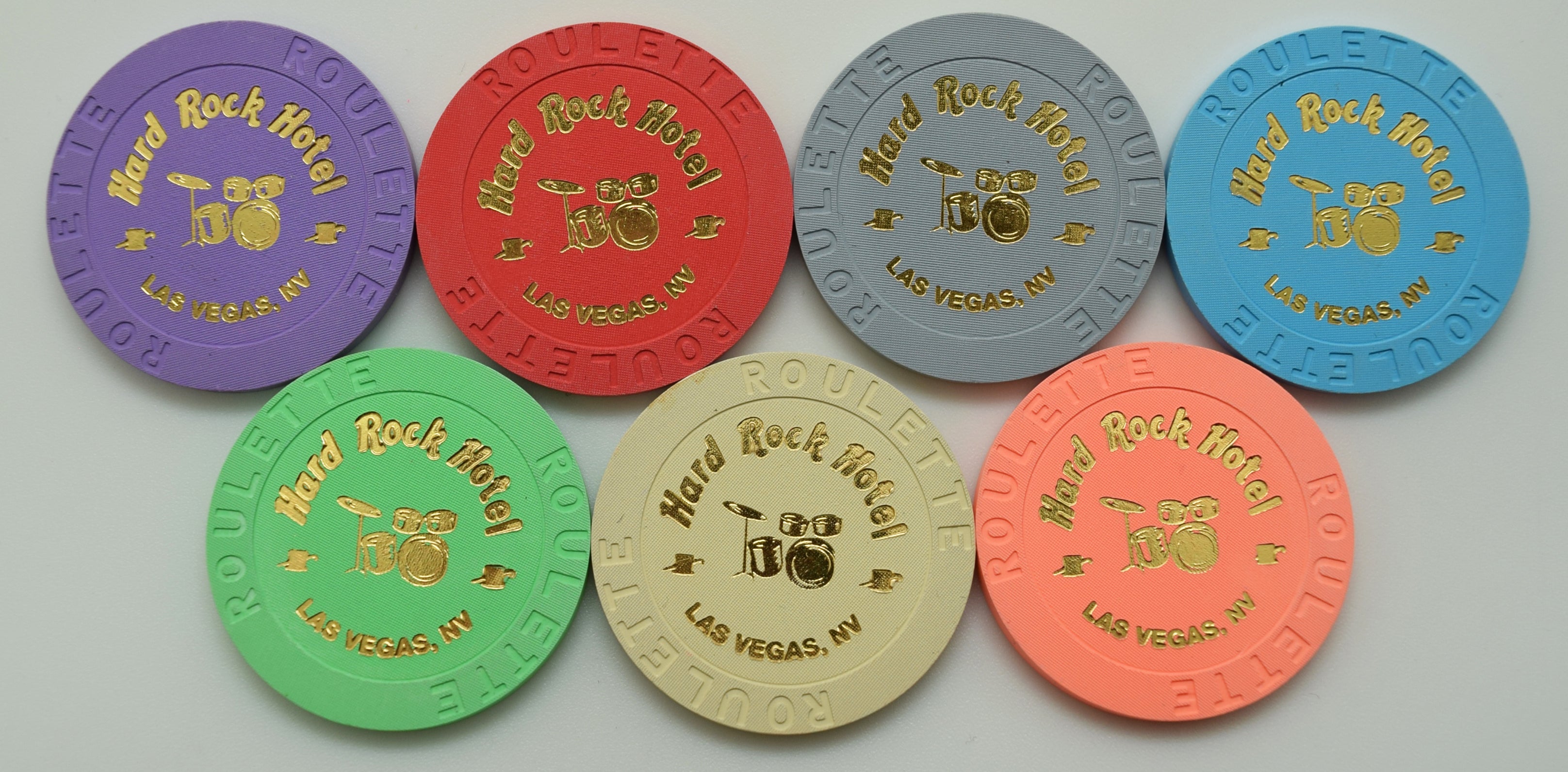 Hard Rock Casino Las Vegas Nevada Drum Roulette Chip Set 2005