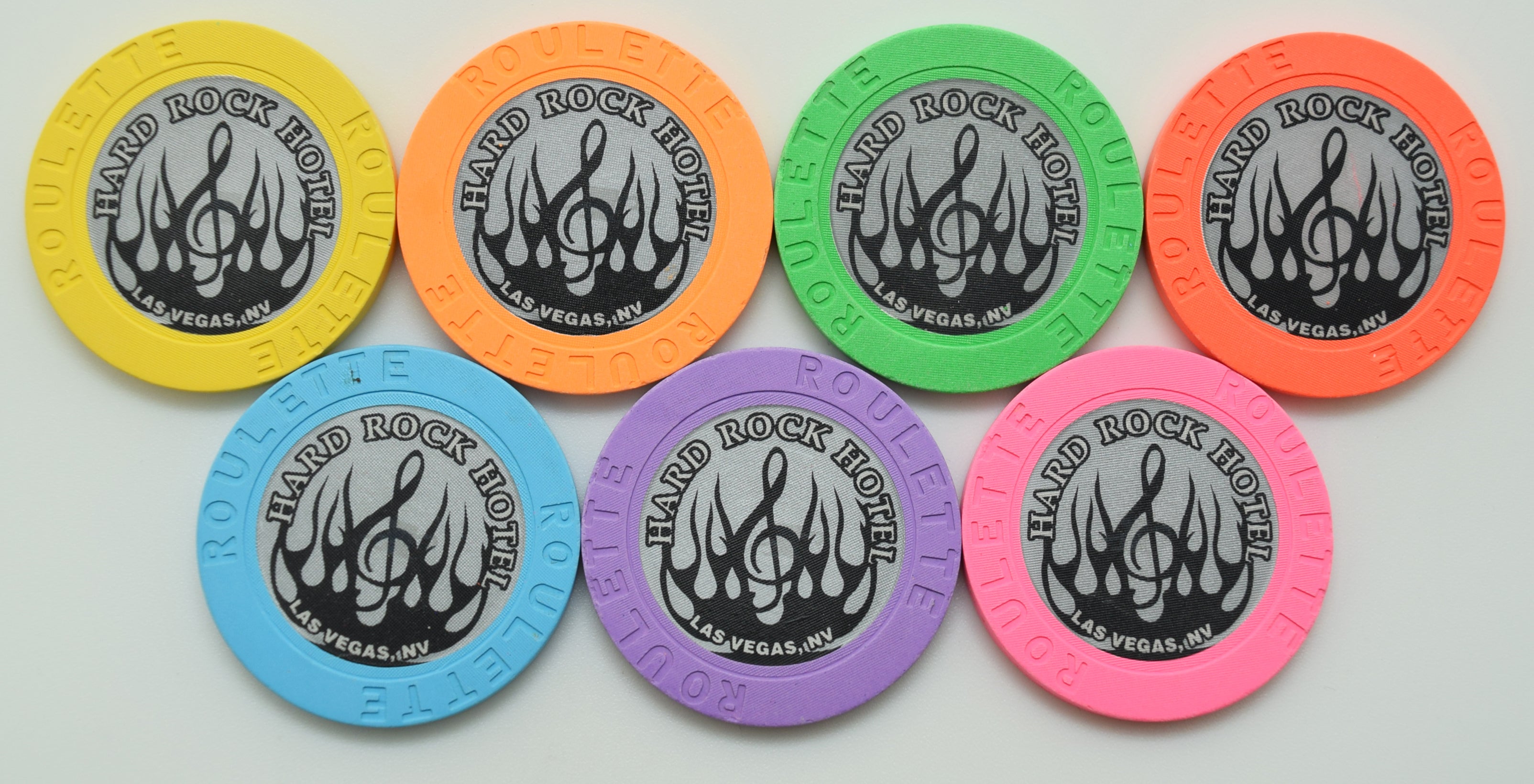 Hard Rock Casino Las Vegas Nevada Black Flame Roulette Chip Set 2000