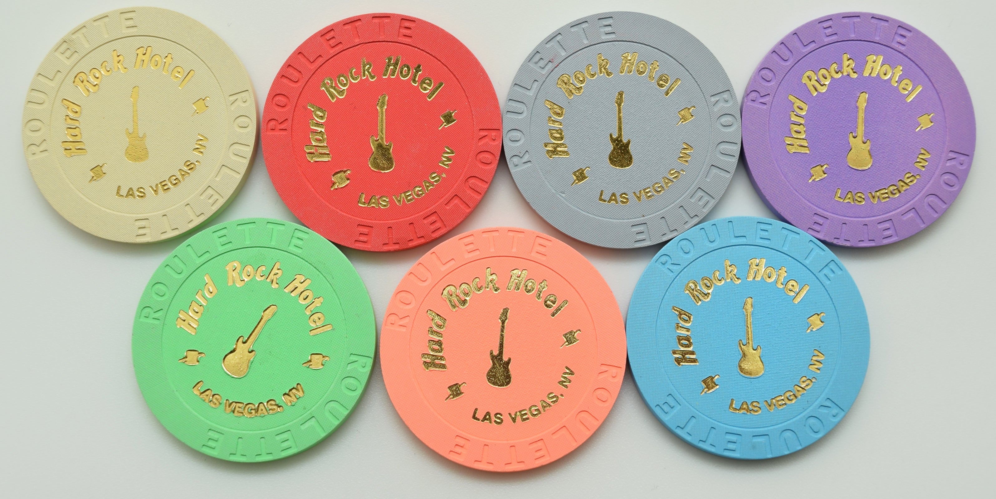 Hard Rock Casino Las Vegas Nevada Guitar Roulette Chip Set 2005