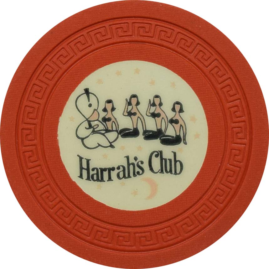 Harrah's Casino Reno & Lake Tahoe Nevada Orange Cream Inlay Roulette Chip 1956