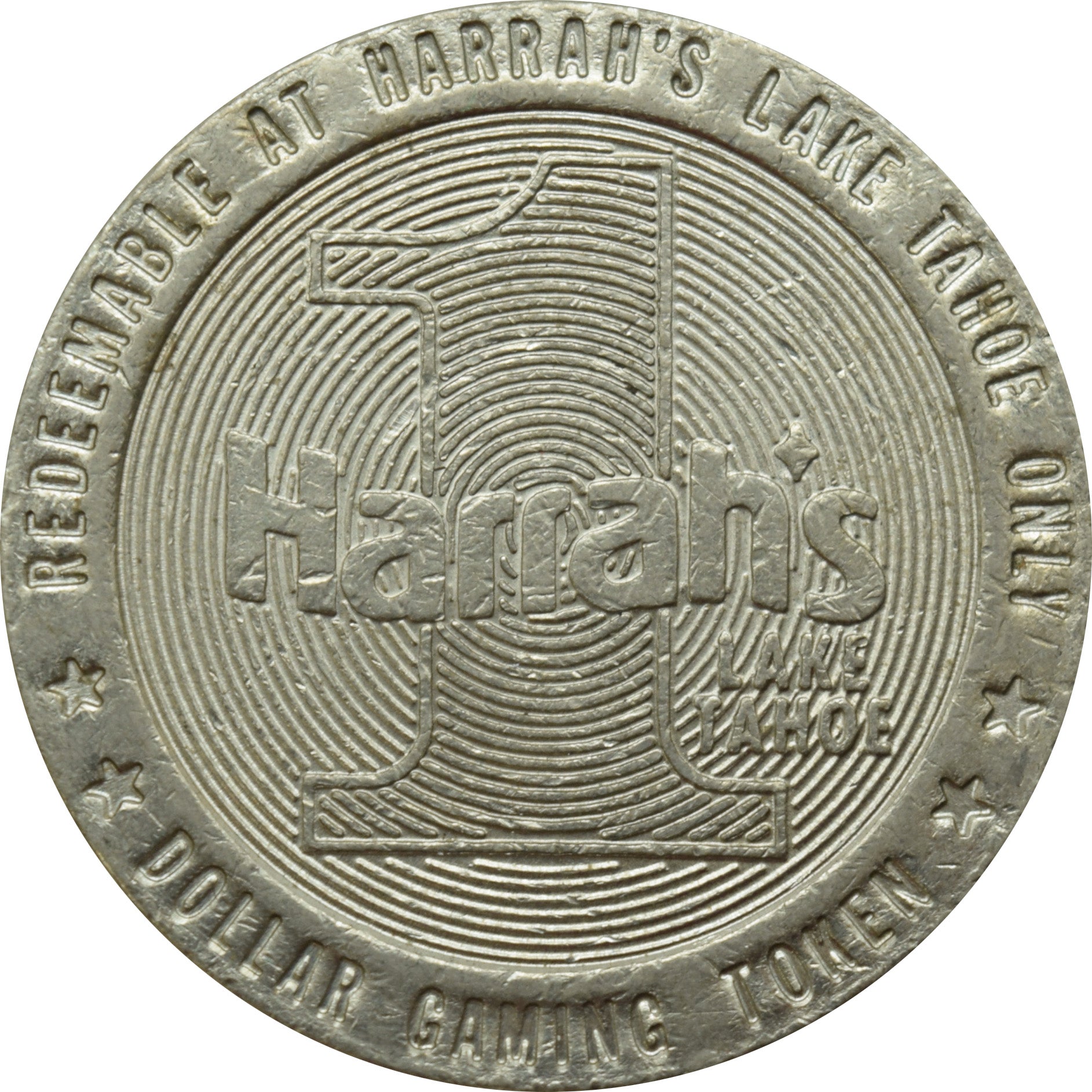 Harrah's Casino Lake Tahoe Nevada $1 Token 1983
