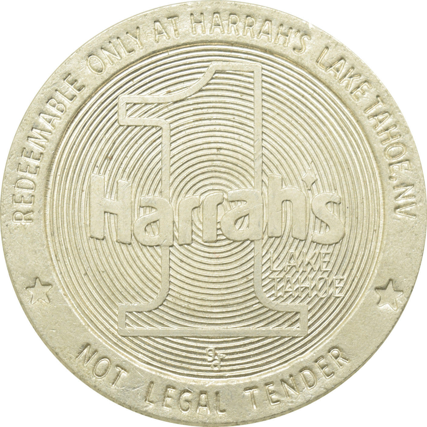 Harrah's Casino Lake Tahoe NV $1 Token 1988