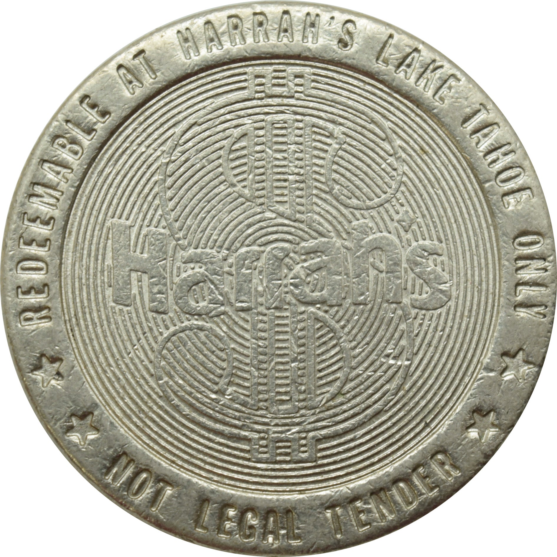 Harrah's Casino Lake Tahoe Nevada $1 Token 1983