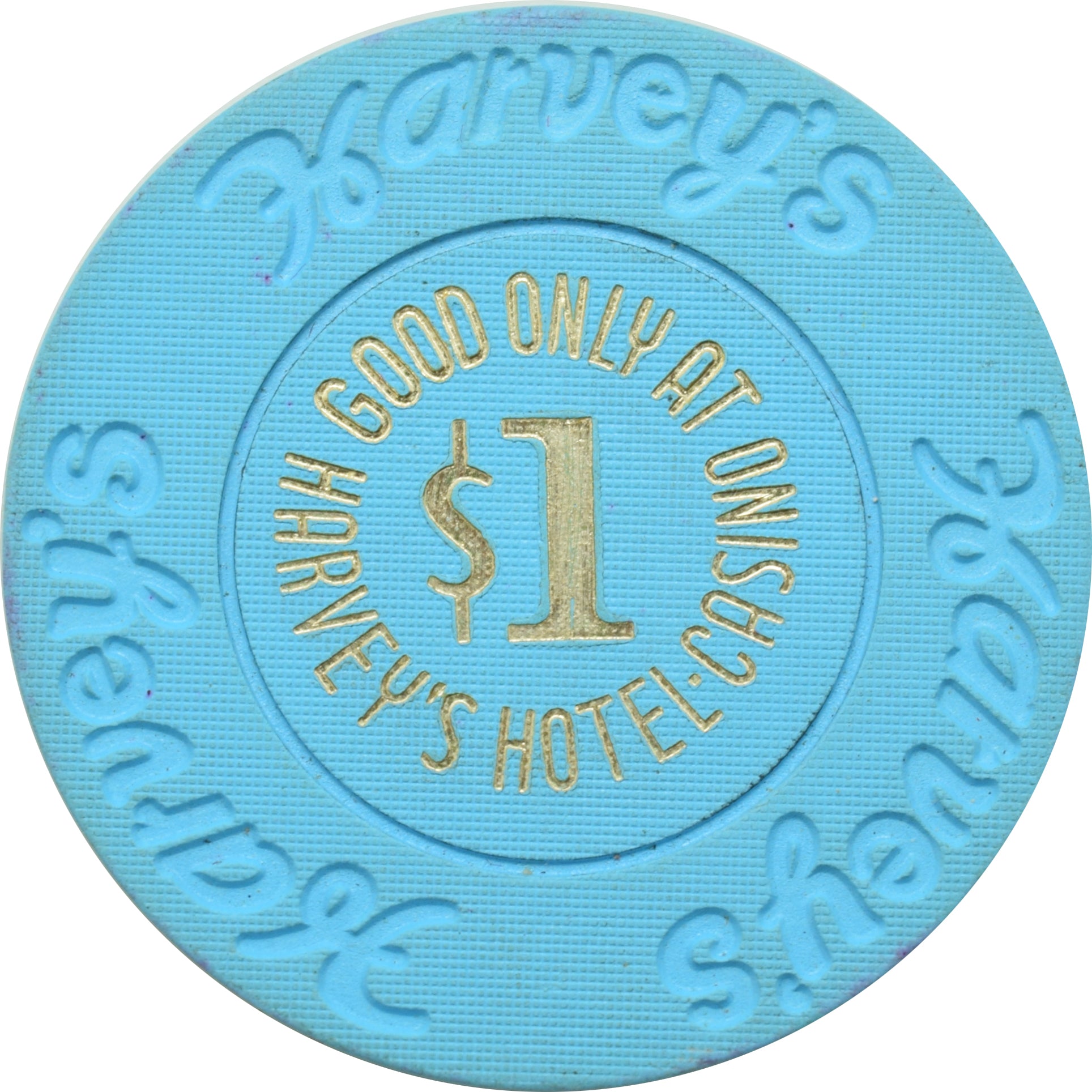 Harvey's Casino Lake Tahoe Nevada $1 Good Only Chip 1980s