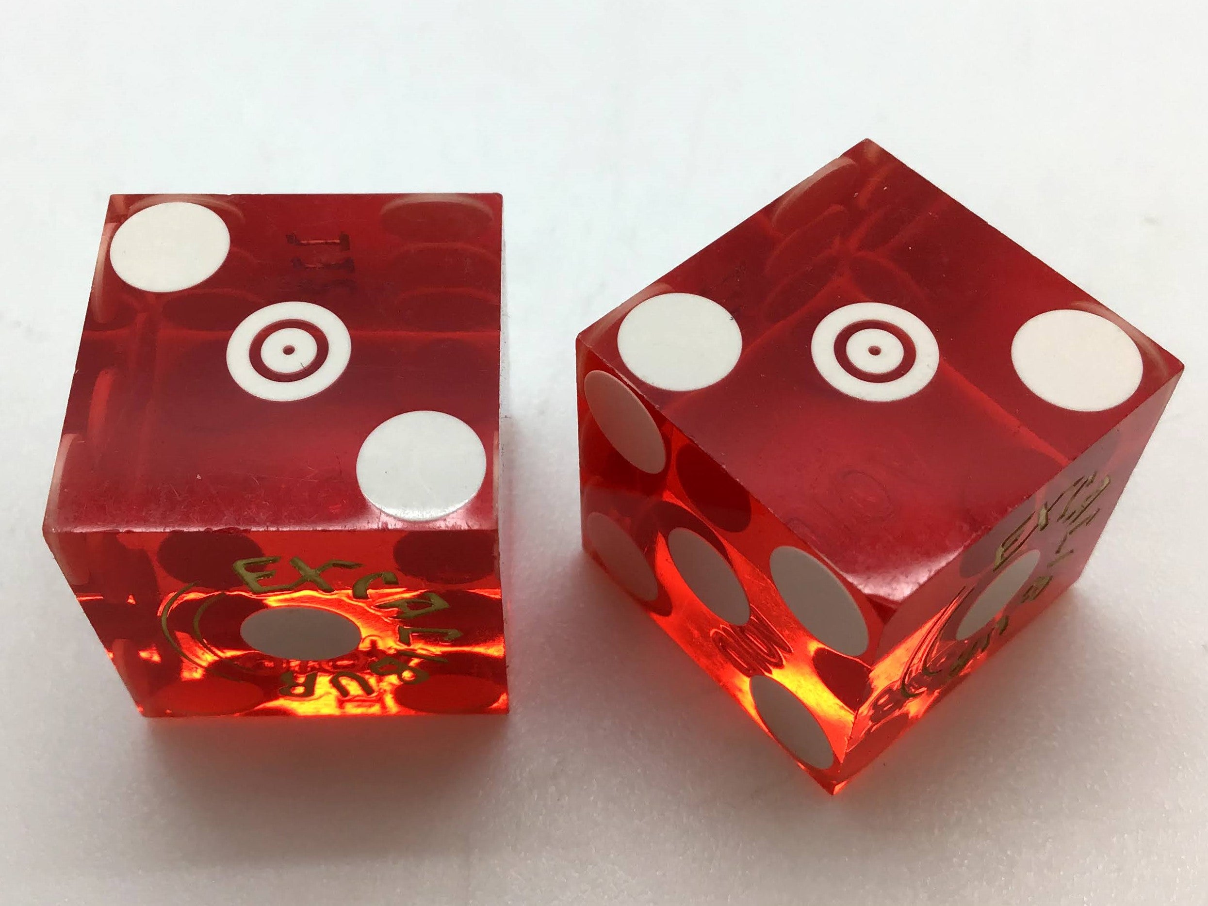 Excalibur Casino Las Vegas Nevada Red Dice Pair Matching Numbers