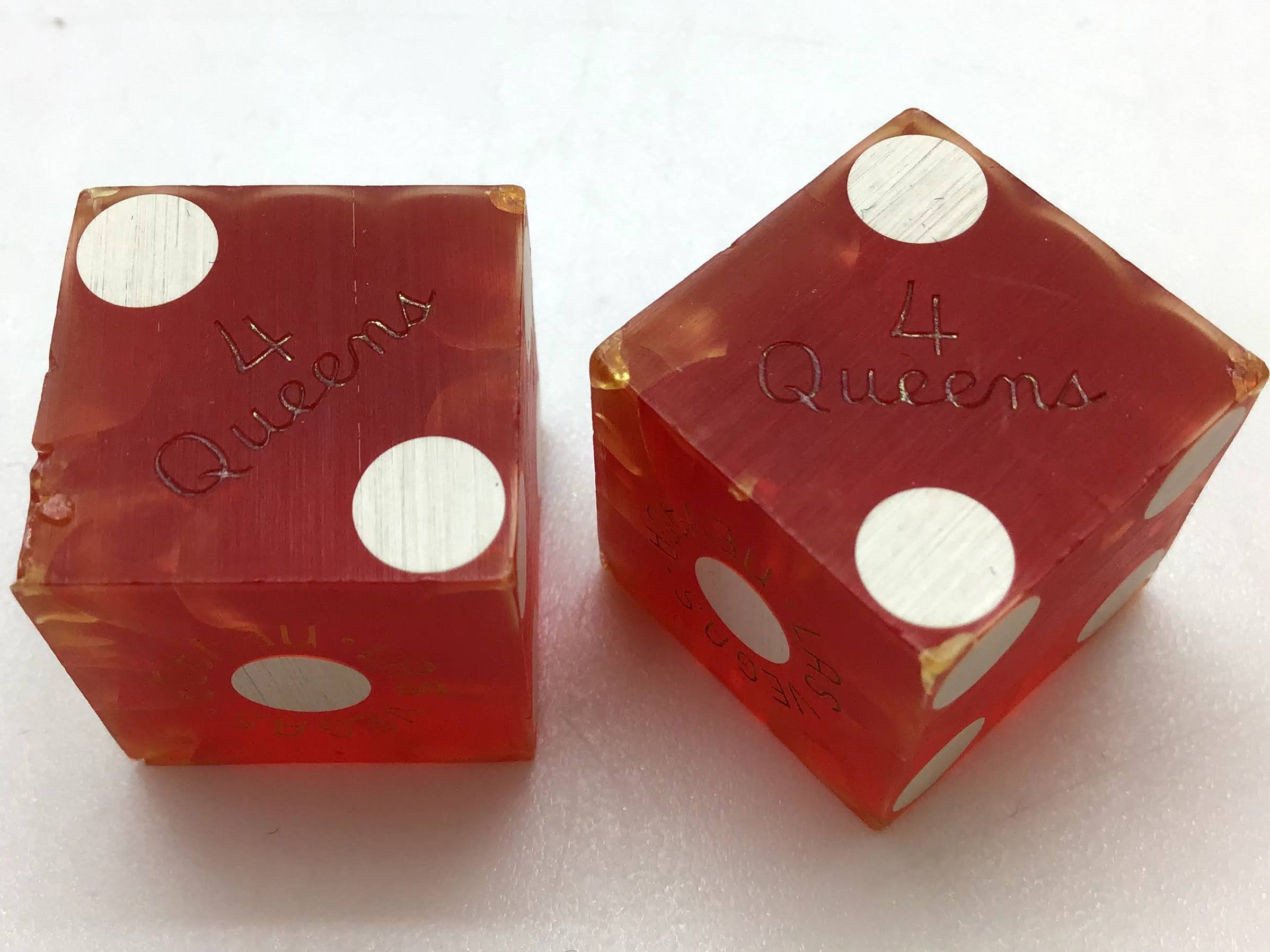 Four Queens Casino Las Vegas Red Dice Pair 1960s