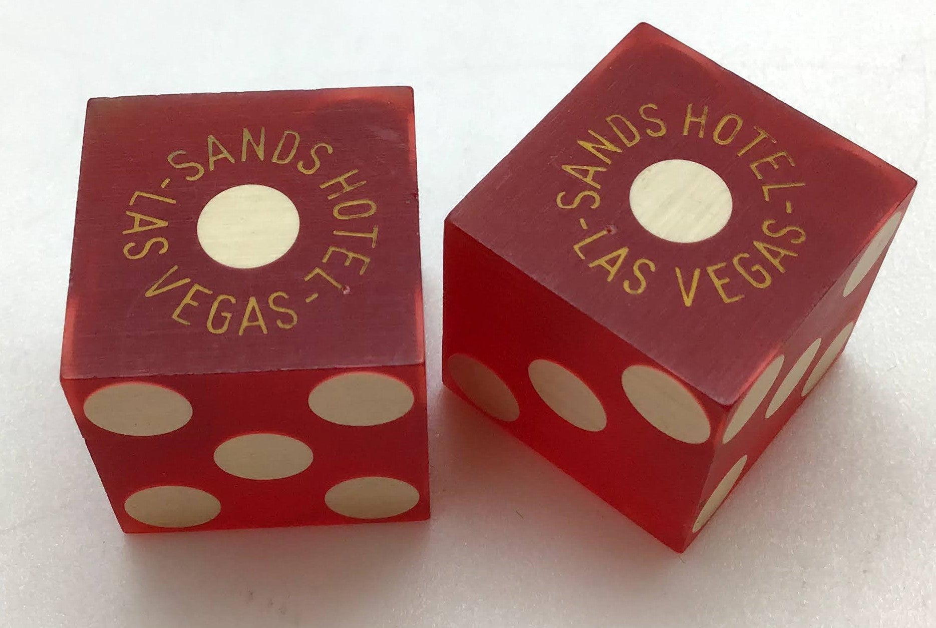 Sands Hotel Casino Las Vegas Nevada Dice Pair Red 1960s