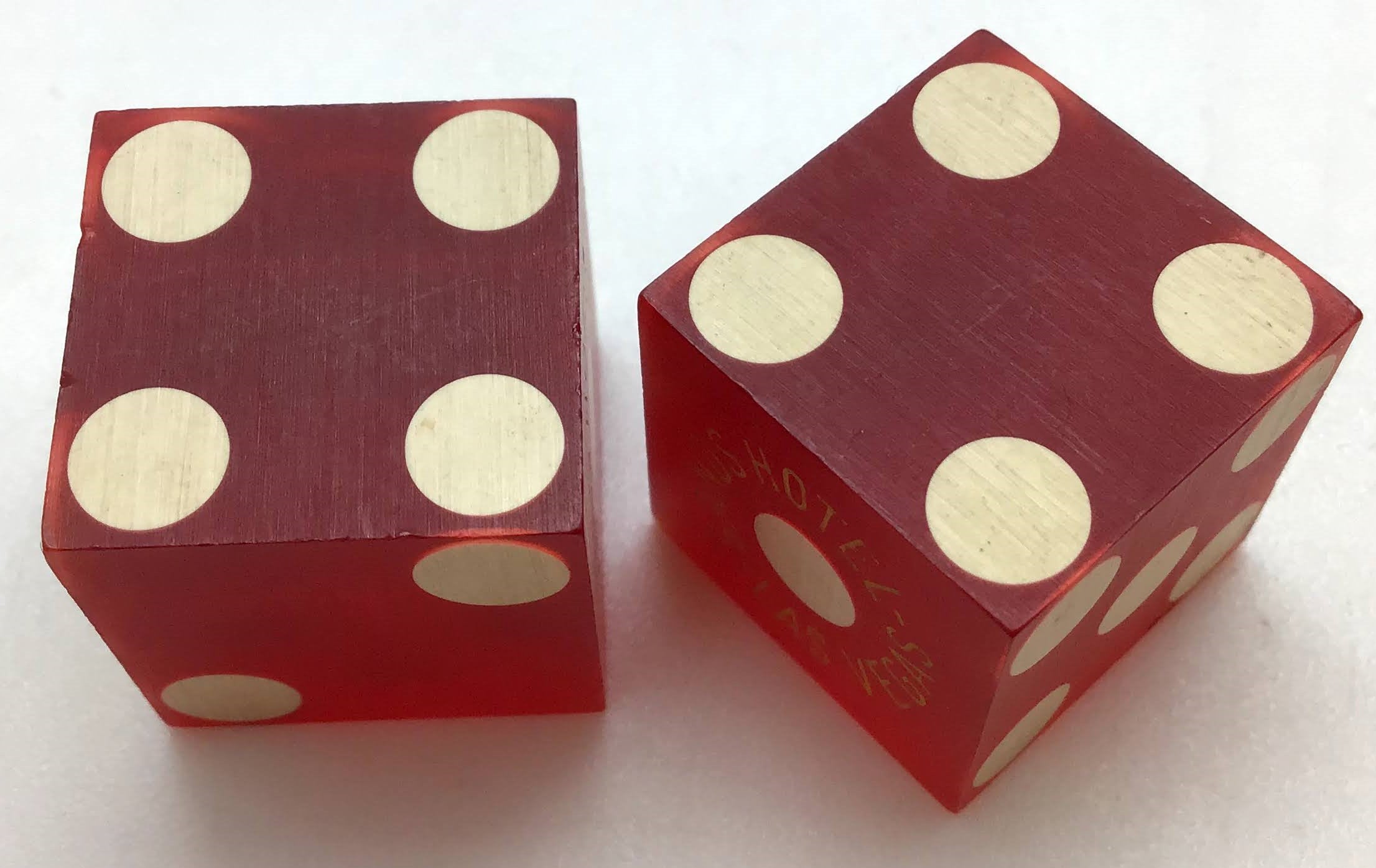 Sands Hotel Casino Las Vegas Nevada Dice Pair Red 1960s