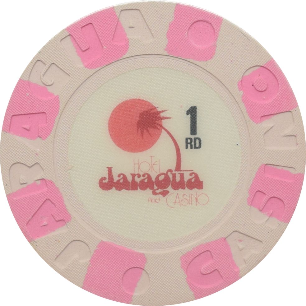 Jaragua Casino Santo Domingo Dominican Republic $1 Pink Edge Spot Chip