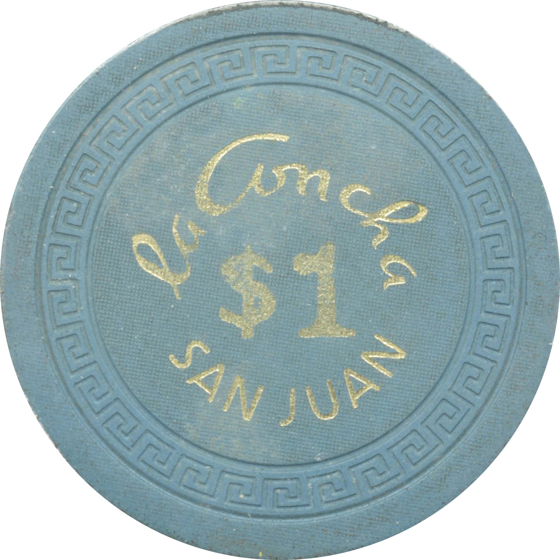 La Concha Casino San Juan Puerto Rico $1 Hot Stamp Chip