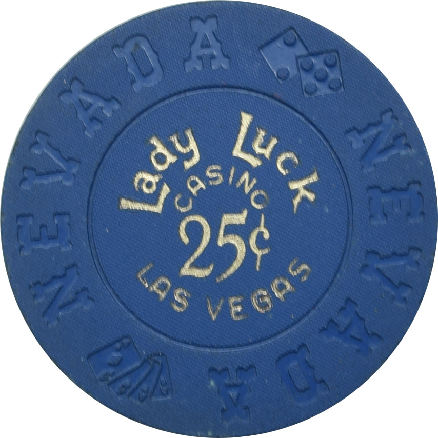 Lady Luck Casino Las Vegas Nevada 25 Cent Chip 1970s