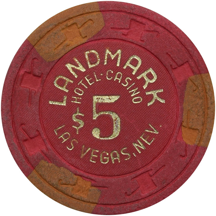 Landmark Casino Las Vegas Nevada $5 Chip 1985 Good Hotstamp