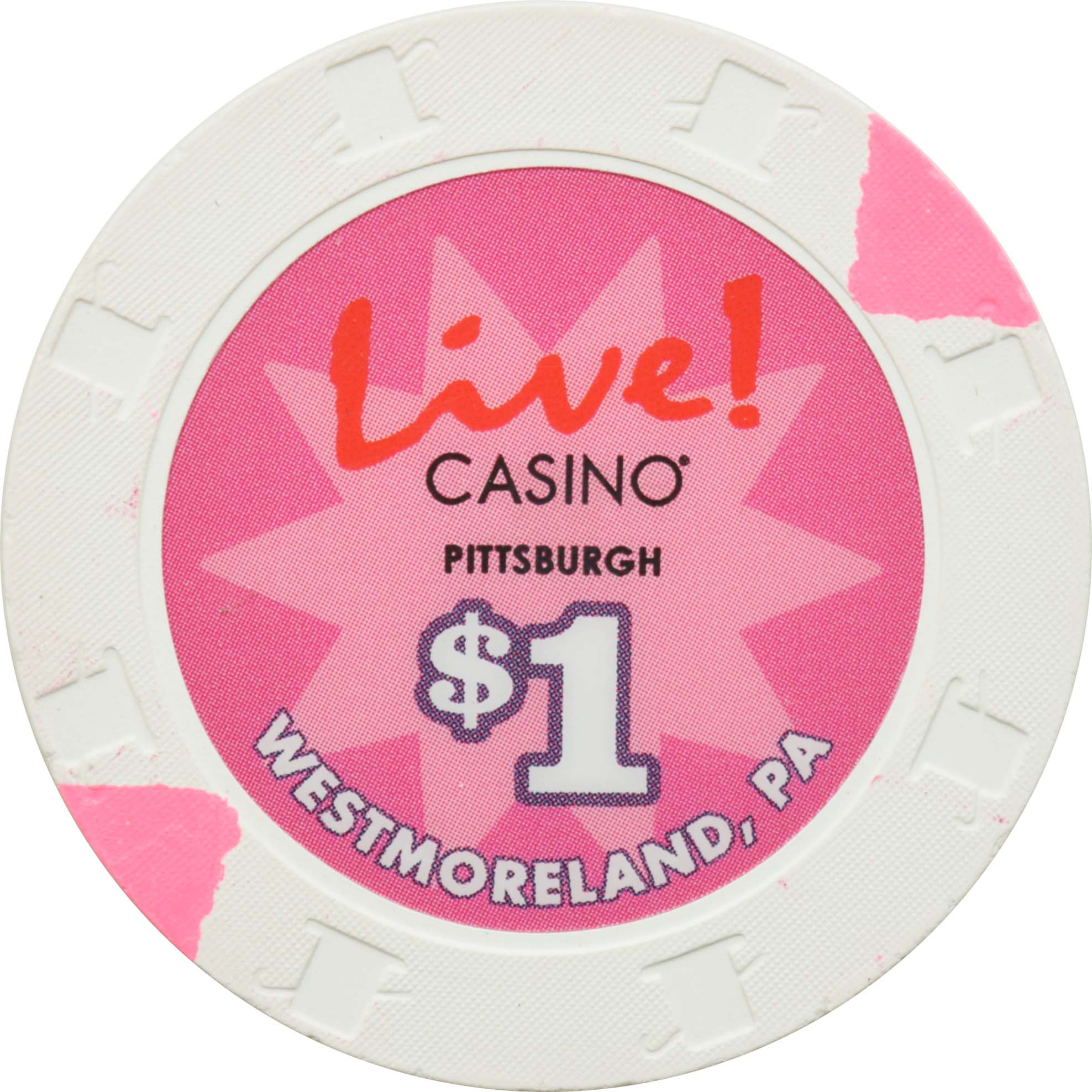 Live! Casino Pittsburgh Greensburg Pennsylvania $1 Chip