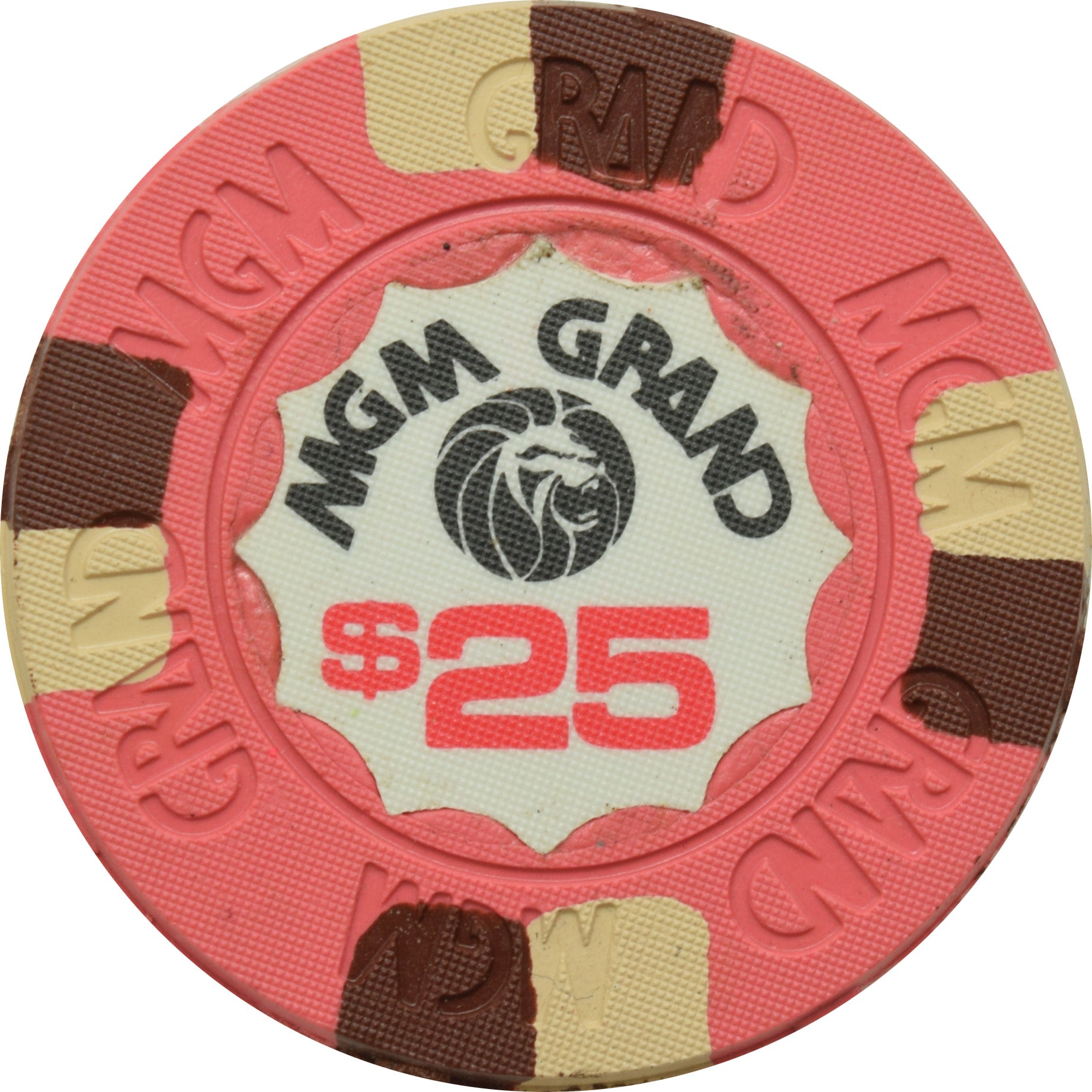 MGM Grand Casino Las Vegas Nevada $25 Prototype Chip 1970s