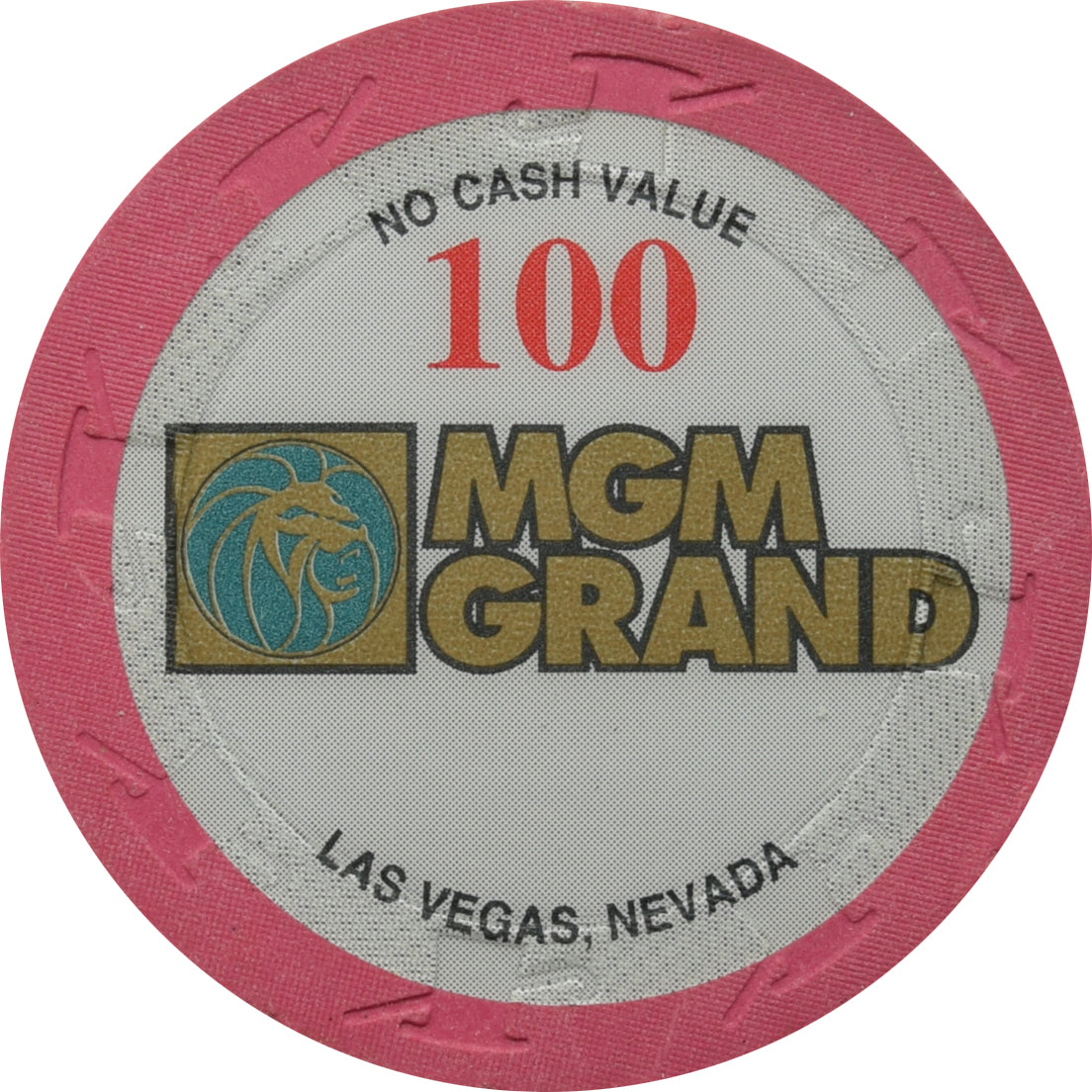 MGM Grand Casino Las Vegas Nevada $100 NCV Chip 1998 43mm