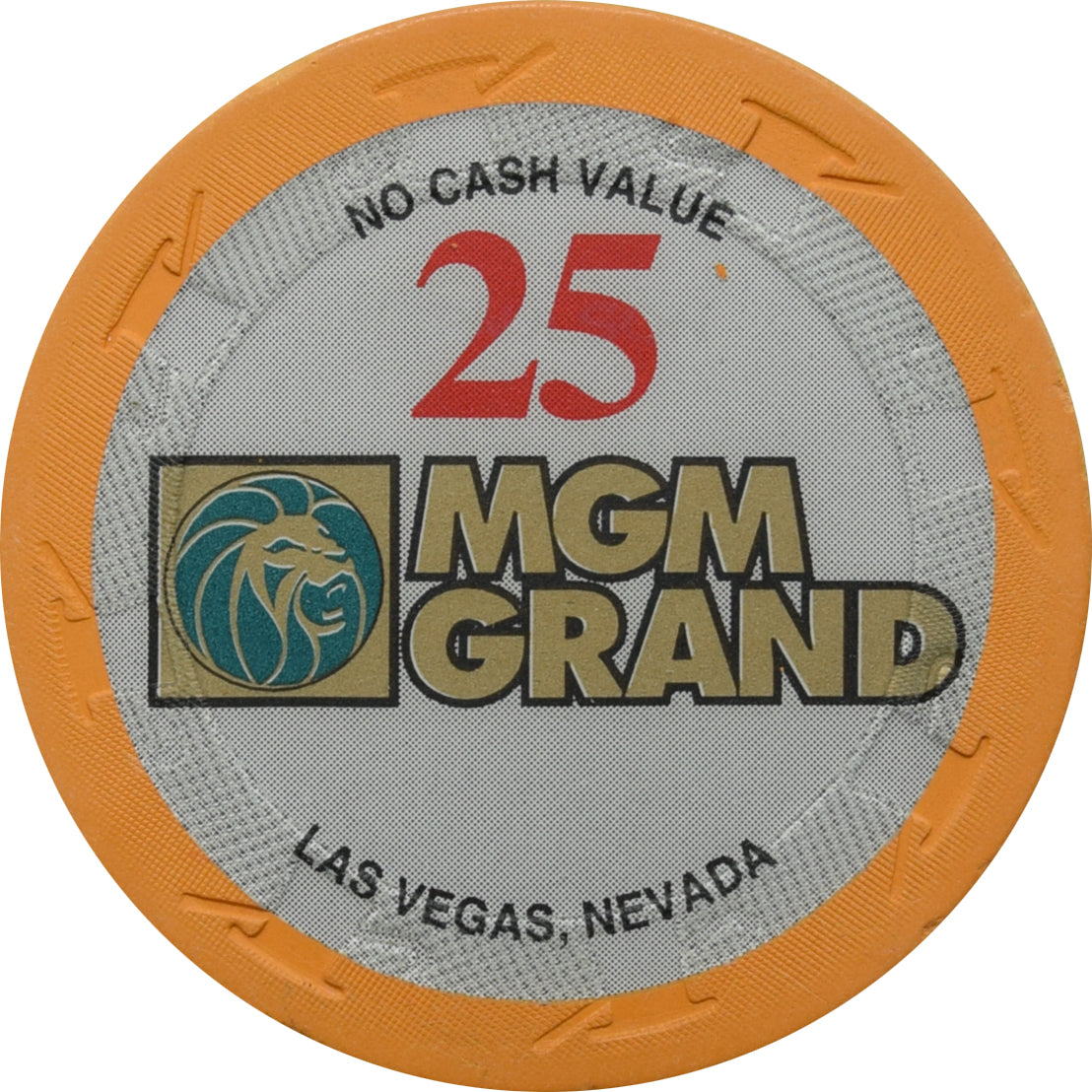 MGM Grand Casino Las Vegas Nevada $25 NCV Chip 2000 43mm