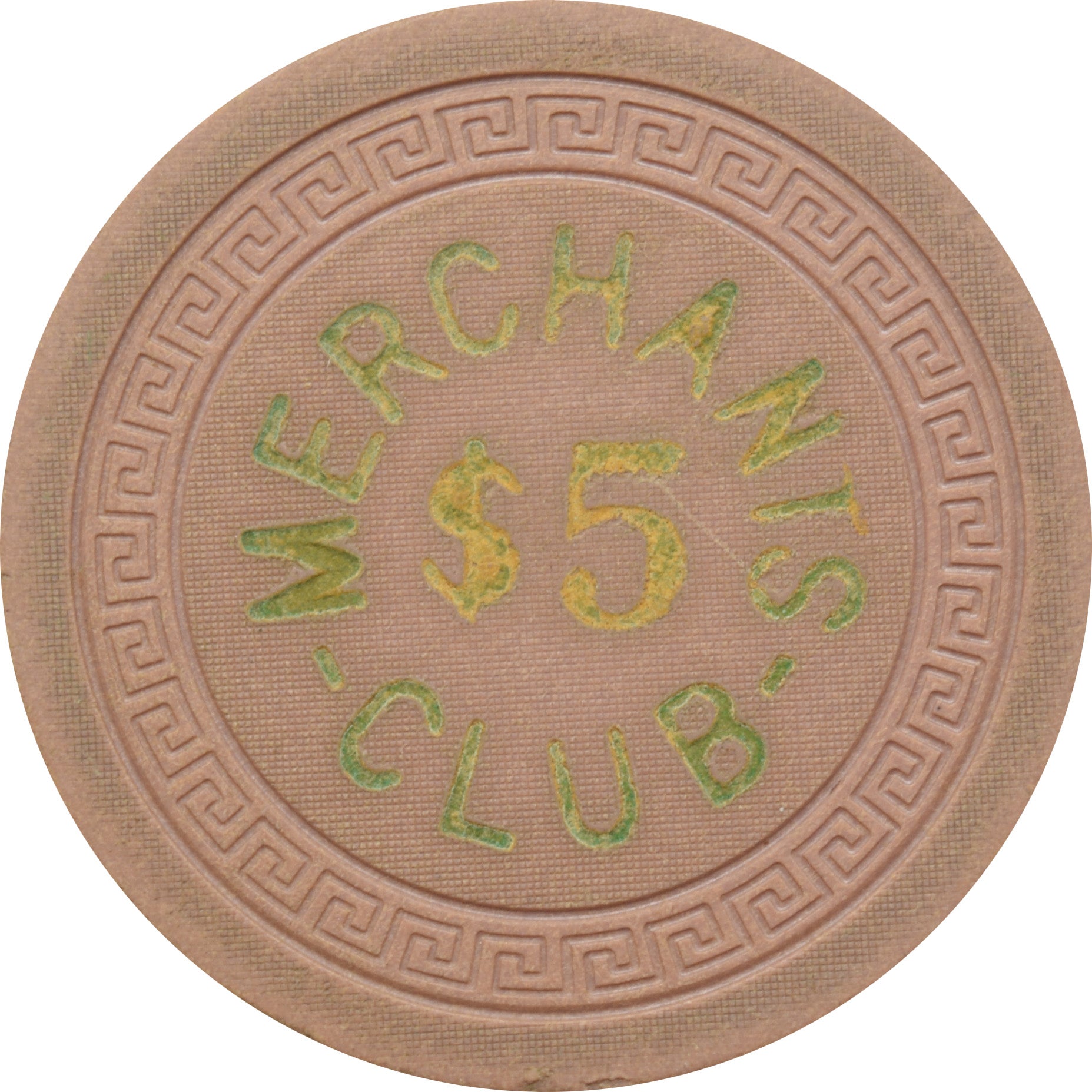 Merchants Club Illegal Casino Newport Kentucky $5 Chip