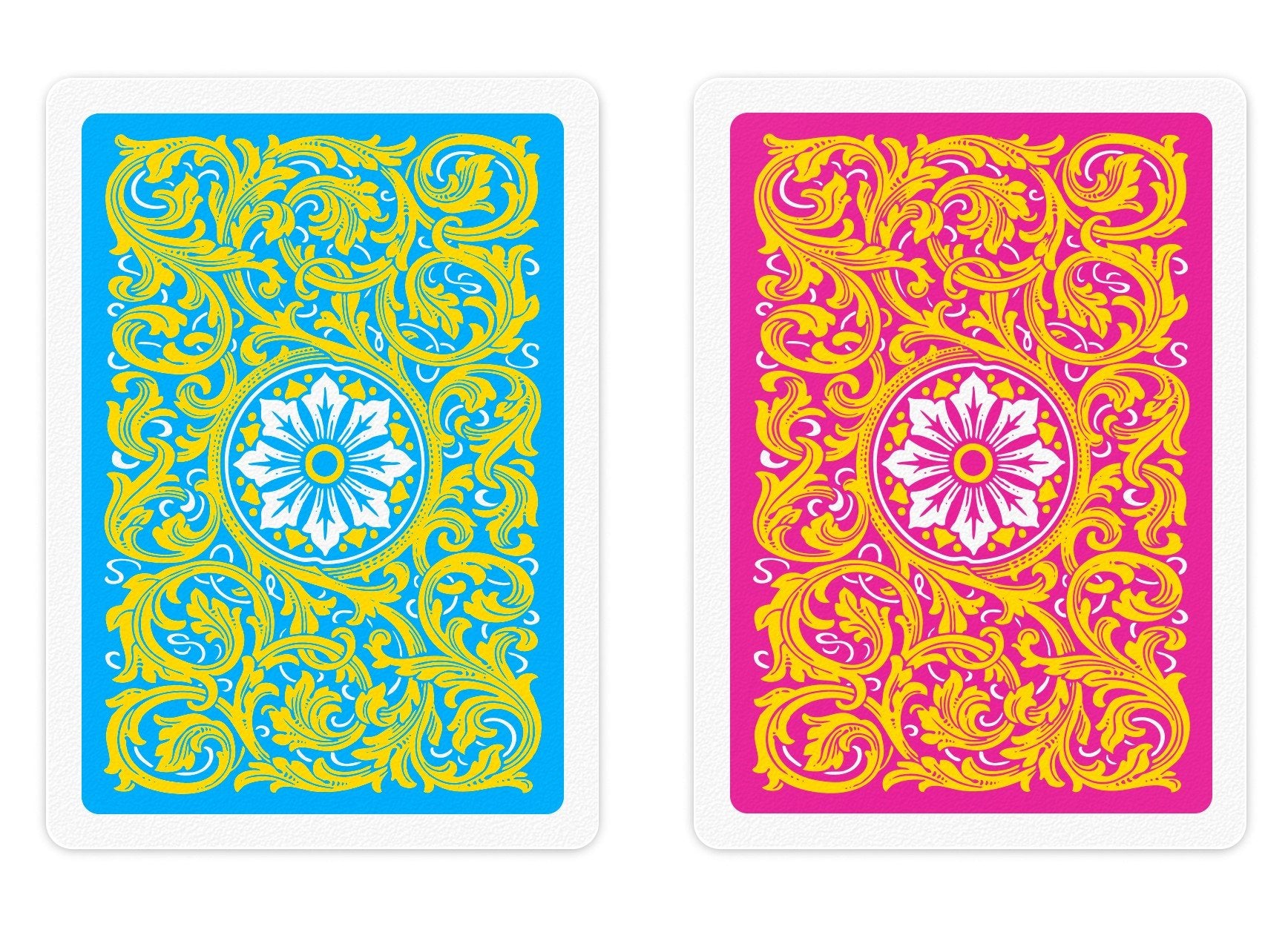 Copag Neoteric Yellow/Pink/Blue Poker Jumbo Size 2 Deck Setup