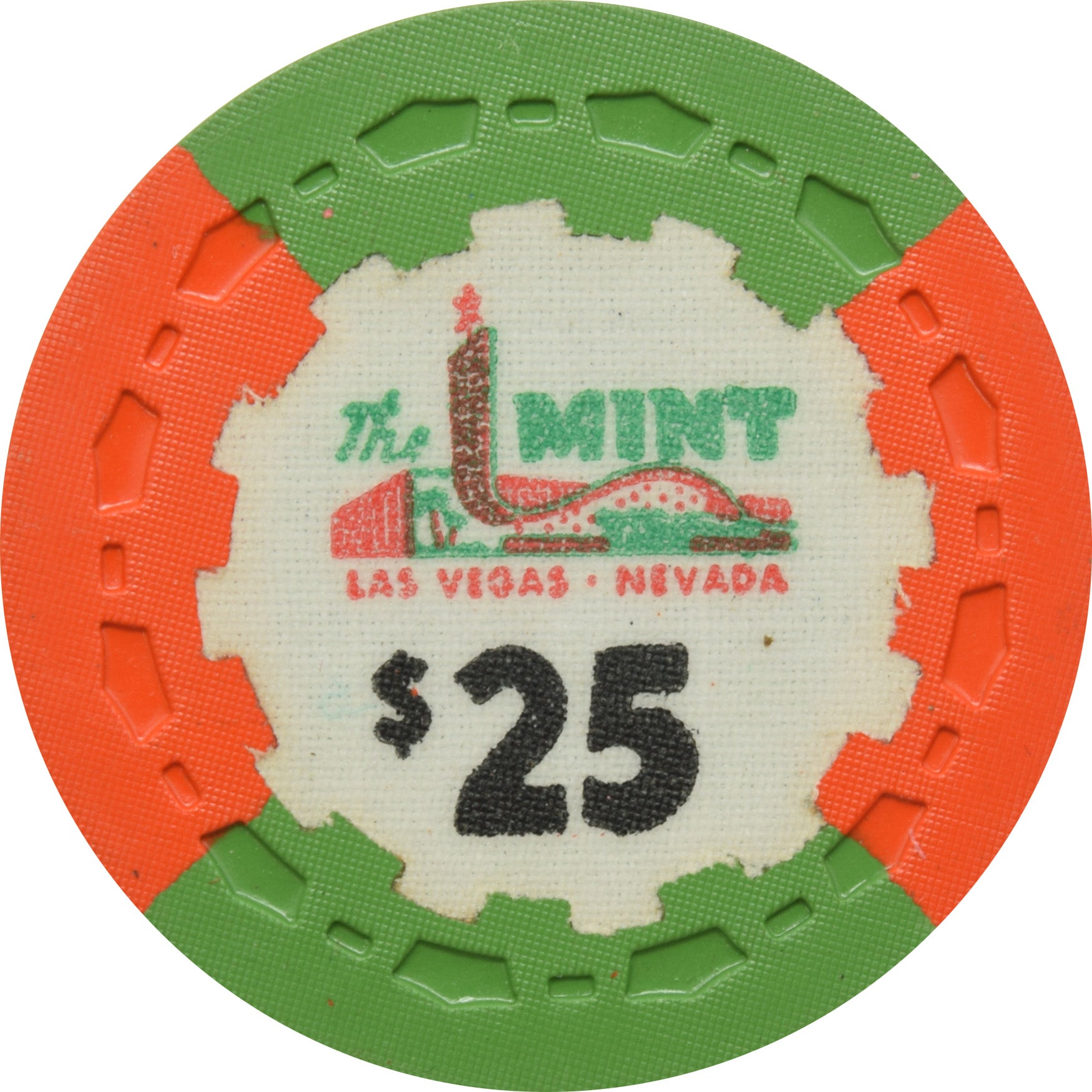 The Mint Casino Las Vegas Nevada $25 Black Denomination Chip 1964