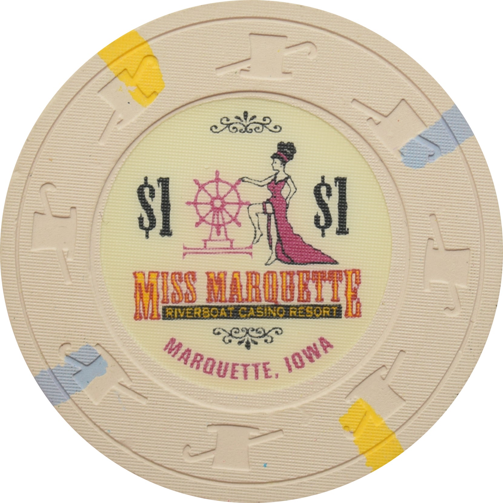 Miss Marquette Casino Marquette Iowa $1 Chip