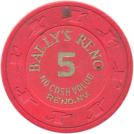 Bally's Casino Reno Nevada 5 NCV Chip 1980s