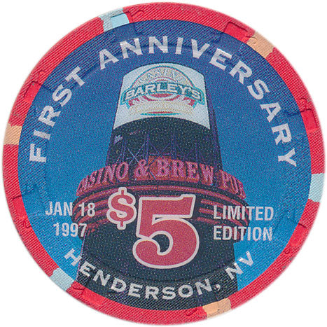Barley's Casino Henderson Nevada $5 Chip 1997