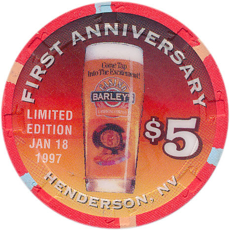 Barley's Casino Henderson Nevada $5 Chip 1997