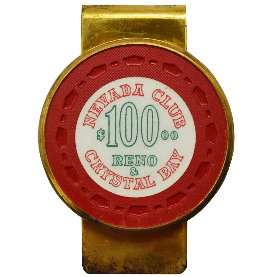 Nevada Club Casino Reno Nevada $100 Chip Money Clip