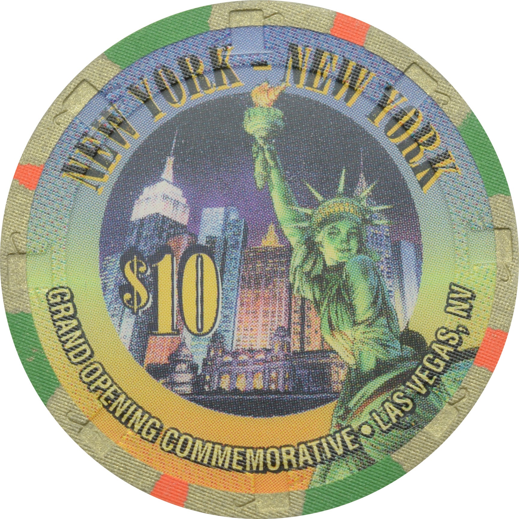 New York Casino Las Vegas Nevada $10 Grand Opening Chip 1997