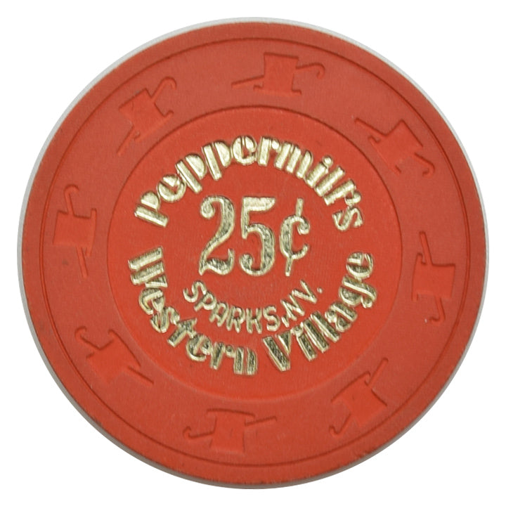 Peppermill's Western Village Casino Sparks Nevada 25 Cent Chip 1987