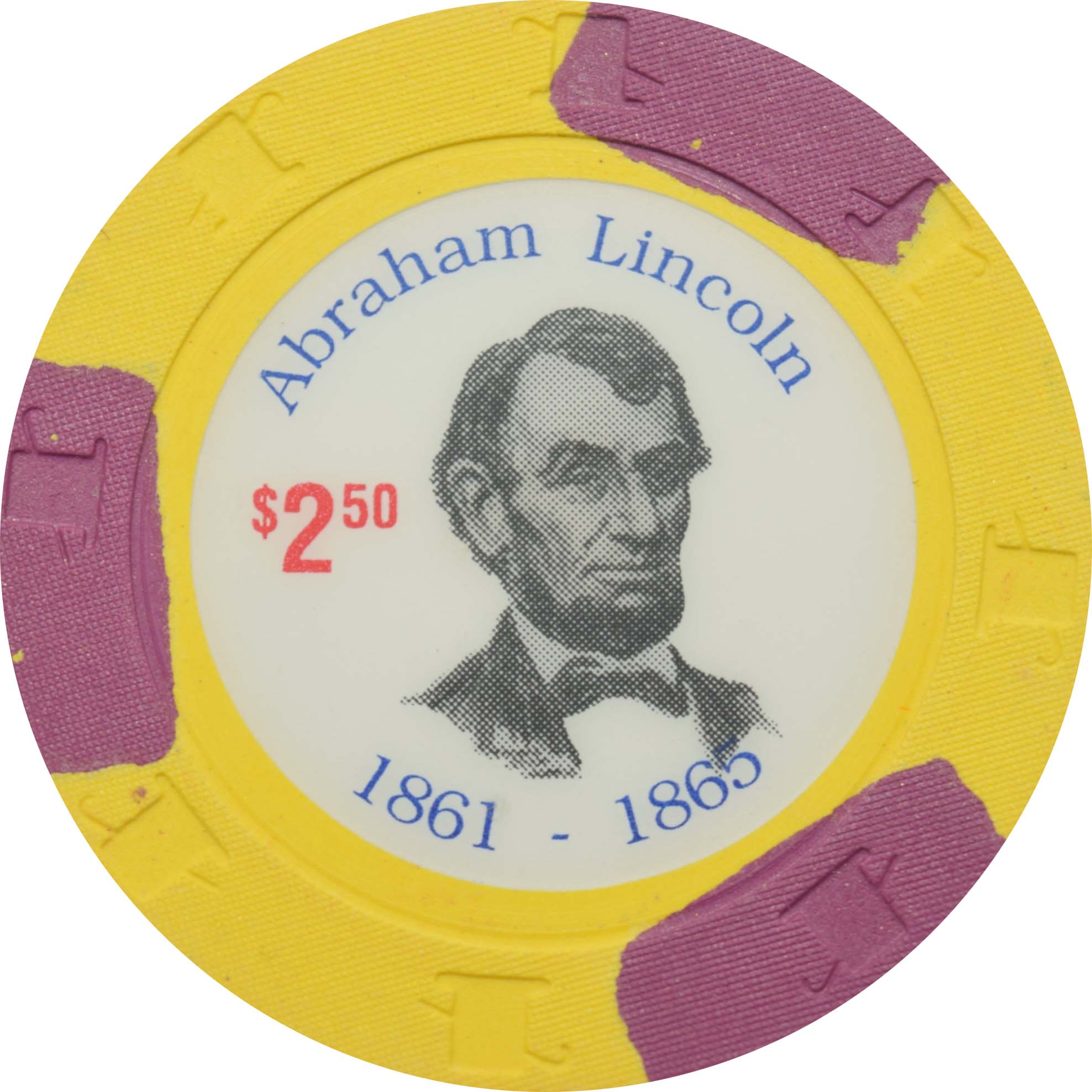 Paulson Presidents $2.50 Lincoln RHC Fantasy Chip