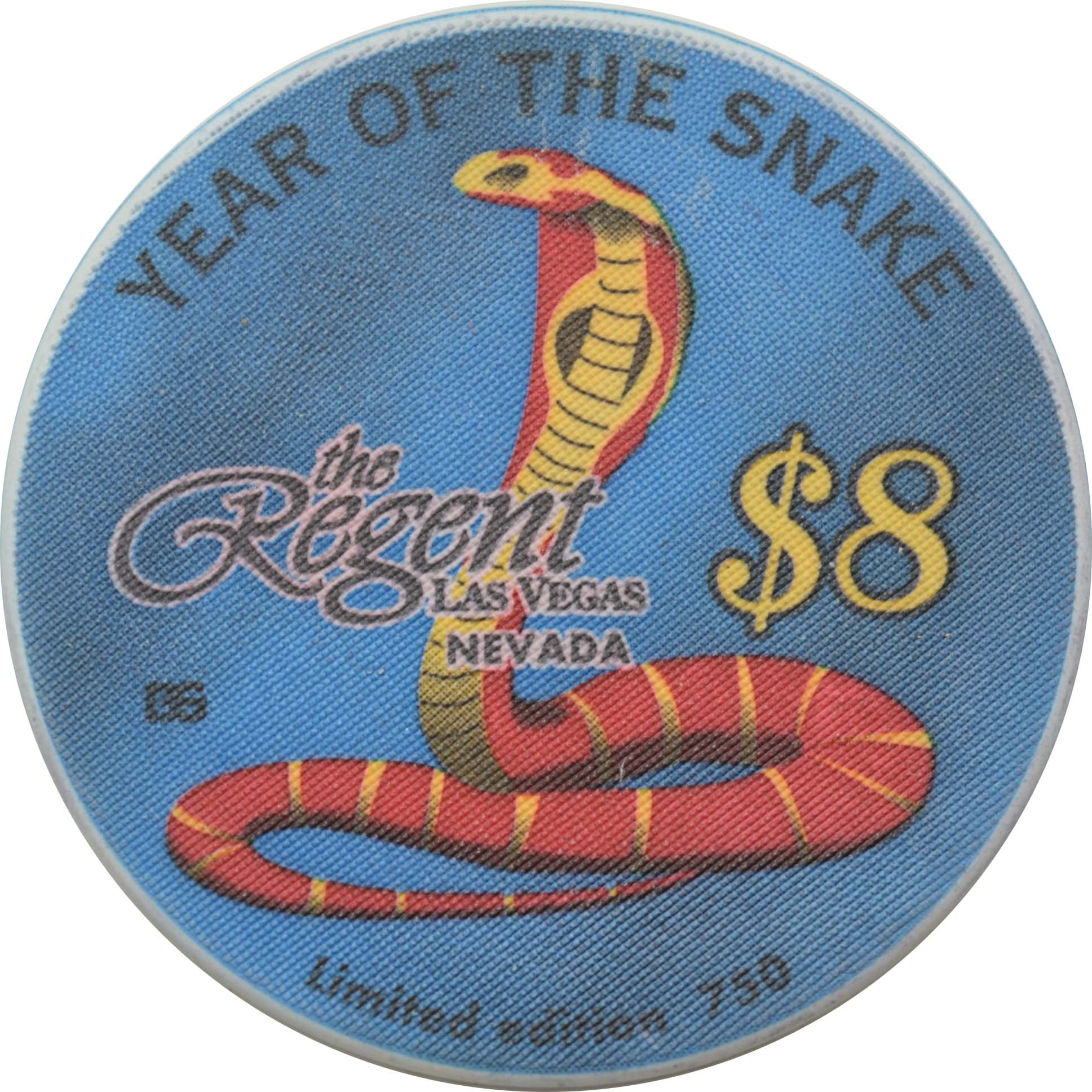 The Regent Casino Las Vegas Nevada $8 Year of the Snake Chip 2001