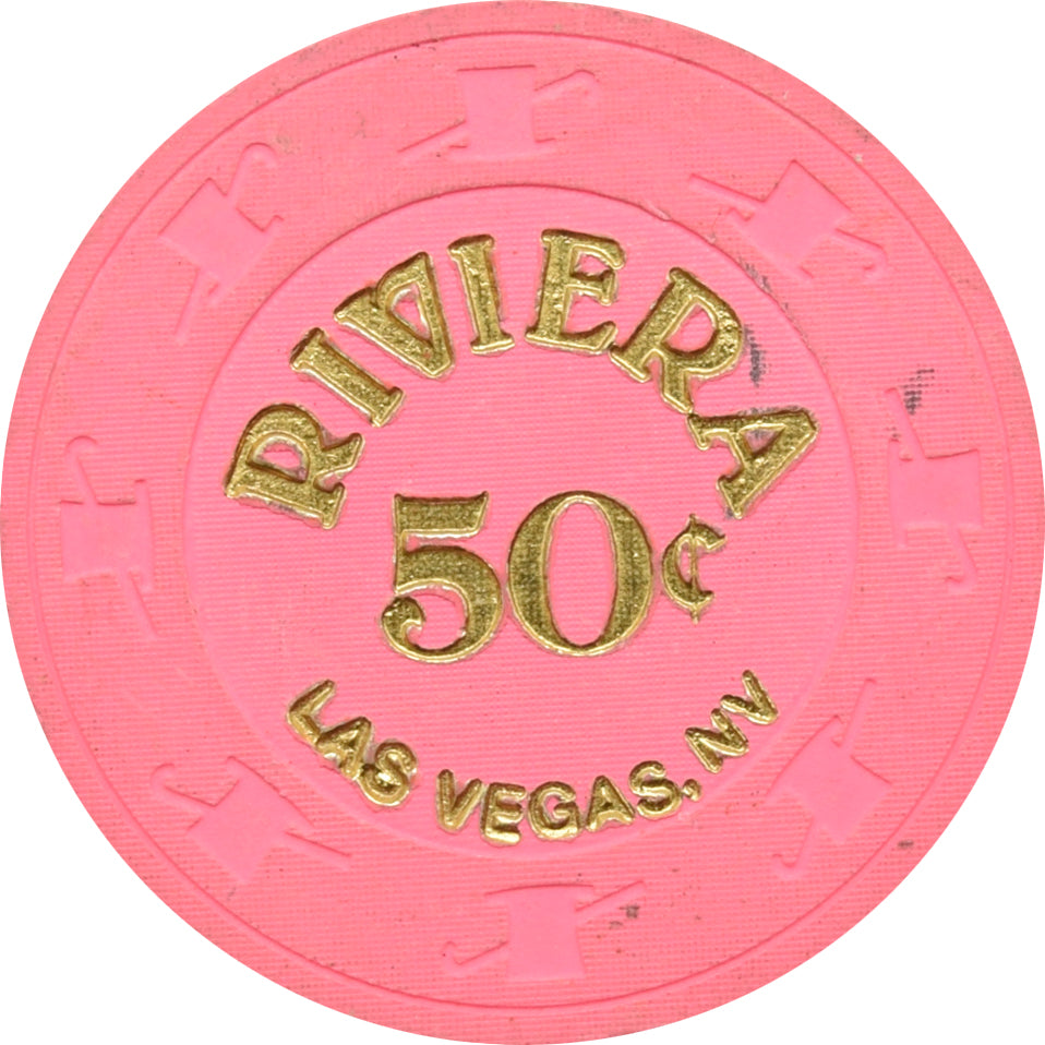 Riviera Casino Las Vegas Nevada 50 Cent Large Print Chip 1995