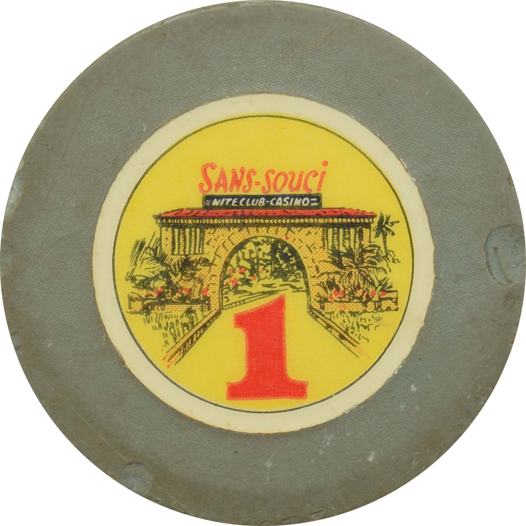 Sans Souci Casino Havana Cuba Olive Roulette 1 Chip