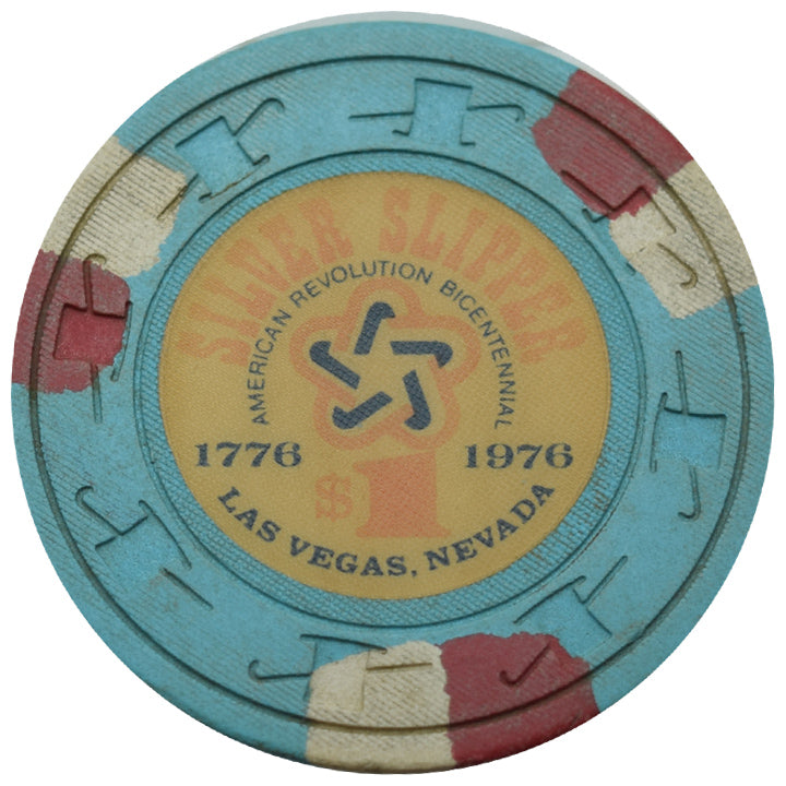 Silver Slipper Casino Las Vegas Nevada $1 Bicentennial Chip 1976 worn condition