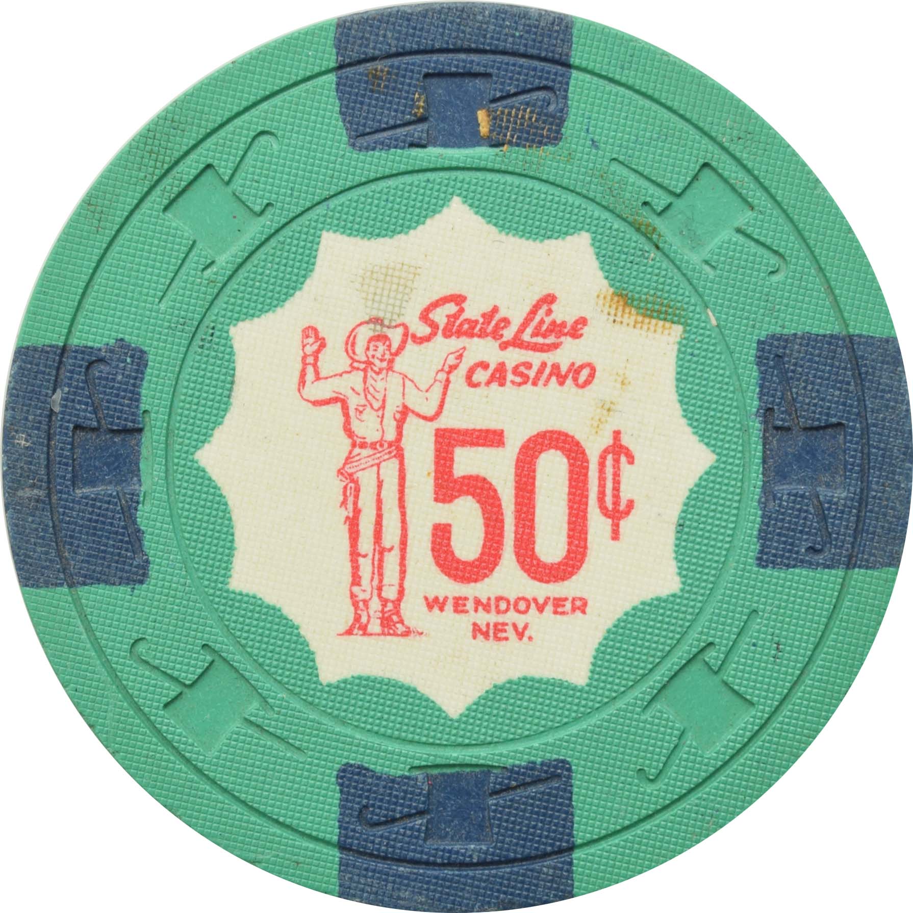State Line Casino Wendover Nevada 50 Cent Chip 1962