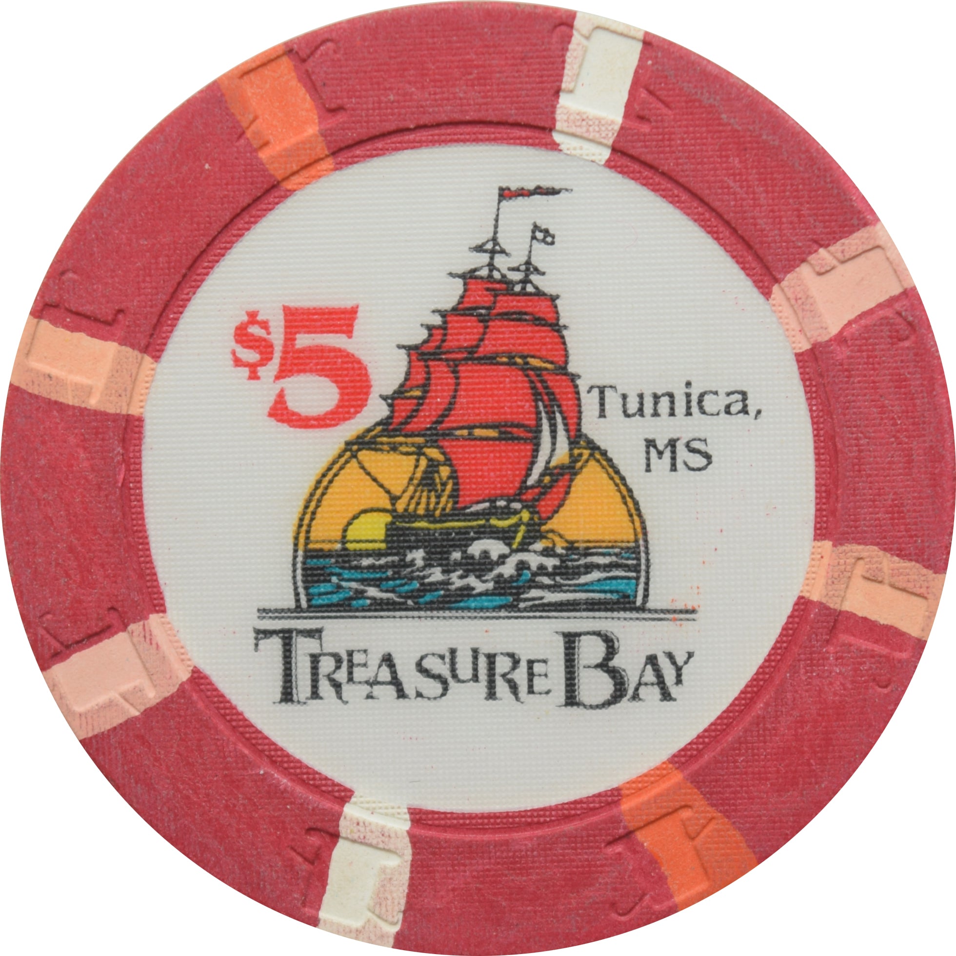 Treasure Bay Casino Tunica MS $5 Chip