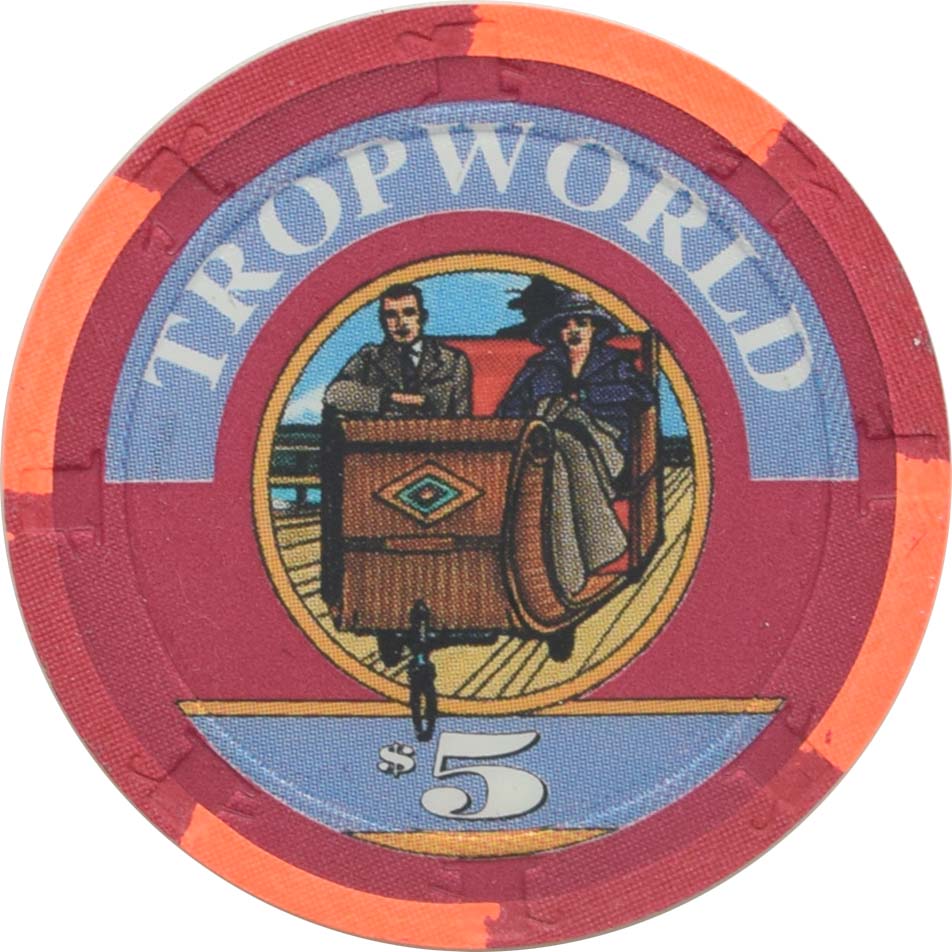 TropWorld Casino Atlantic City New Jersey $5 Rolling Chair Chip