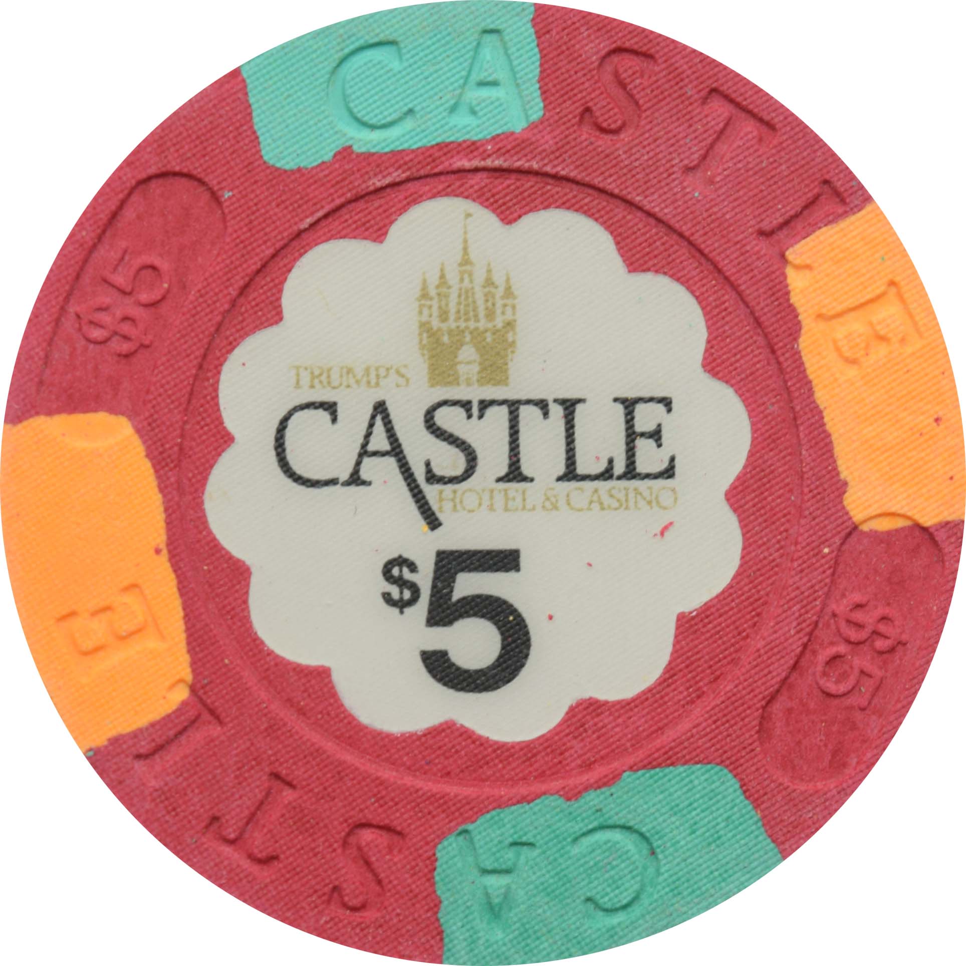 Trump's Castle Casino $5 Paulson Chip Atlantic City New Jersey #2