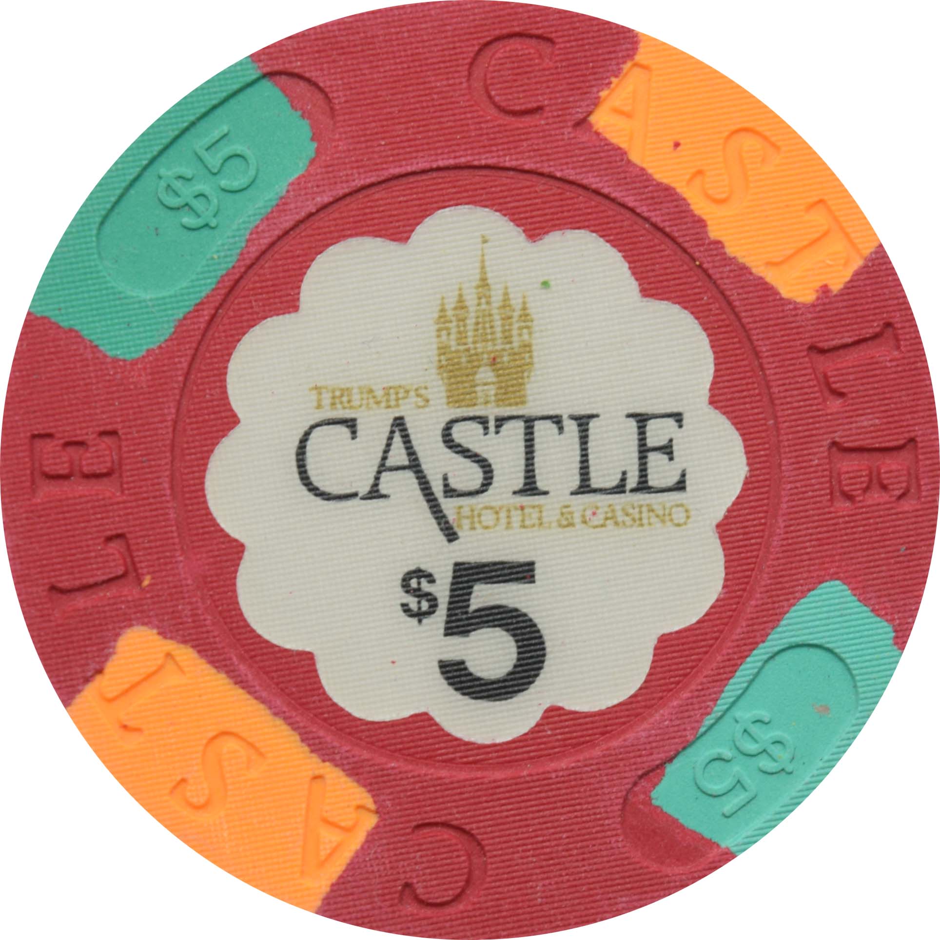 Trump's Castle Casino $5 Paulson Chip Atlantic City New Jersey #2