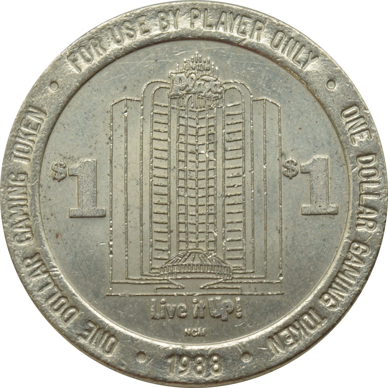 Union Plaza Casino Las Vegas Nevada $1 Live It Up Token 1988